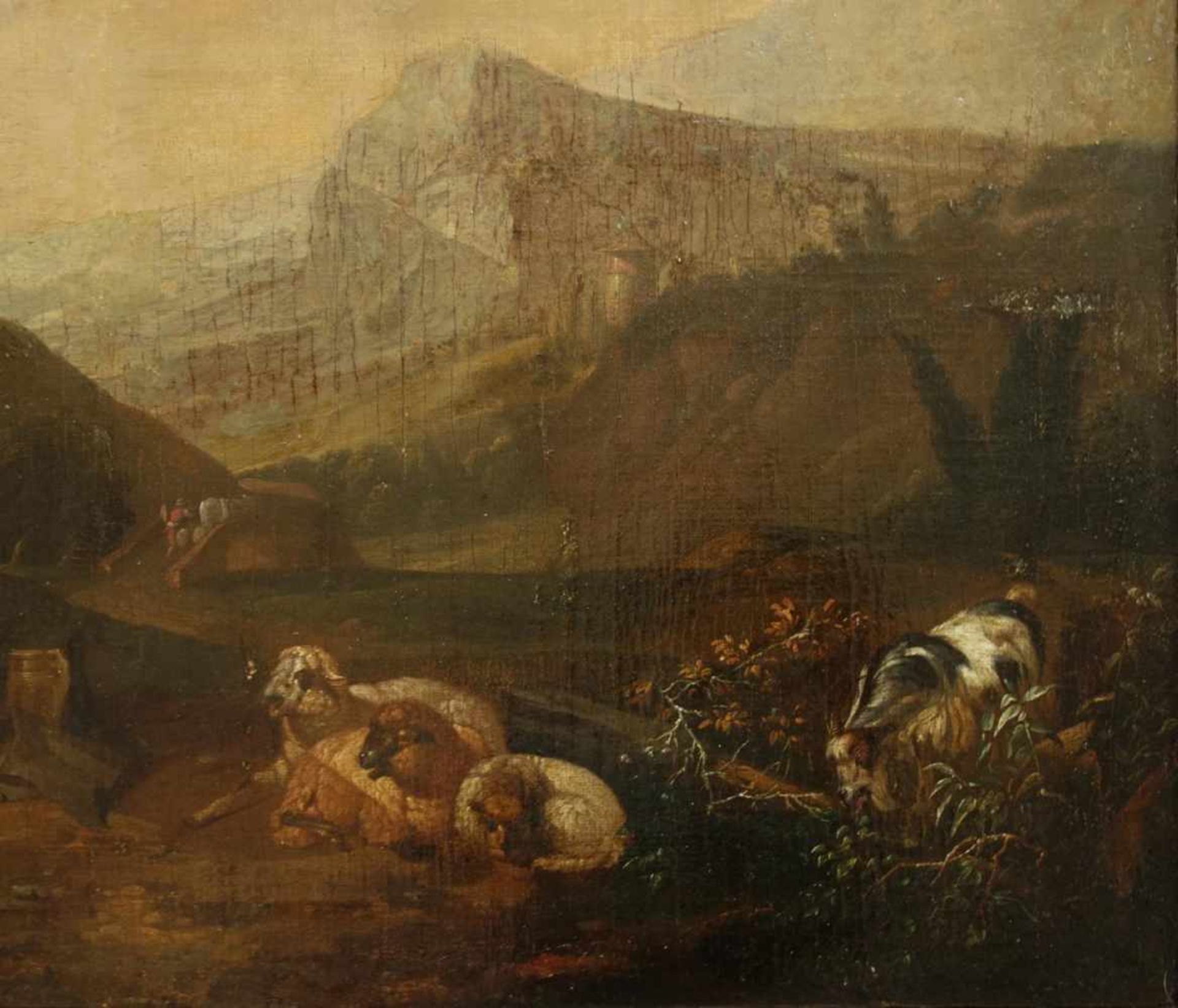 Johann Heinrich Roos (1631 Otterberg - 1685 Frankfurt/Main) attr., Mediterrane Landschaft mit - Bild 3 aus 4