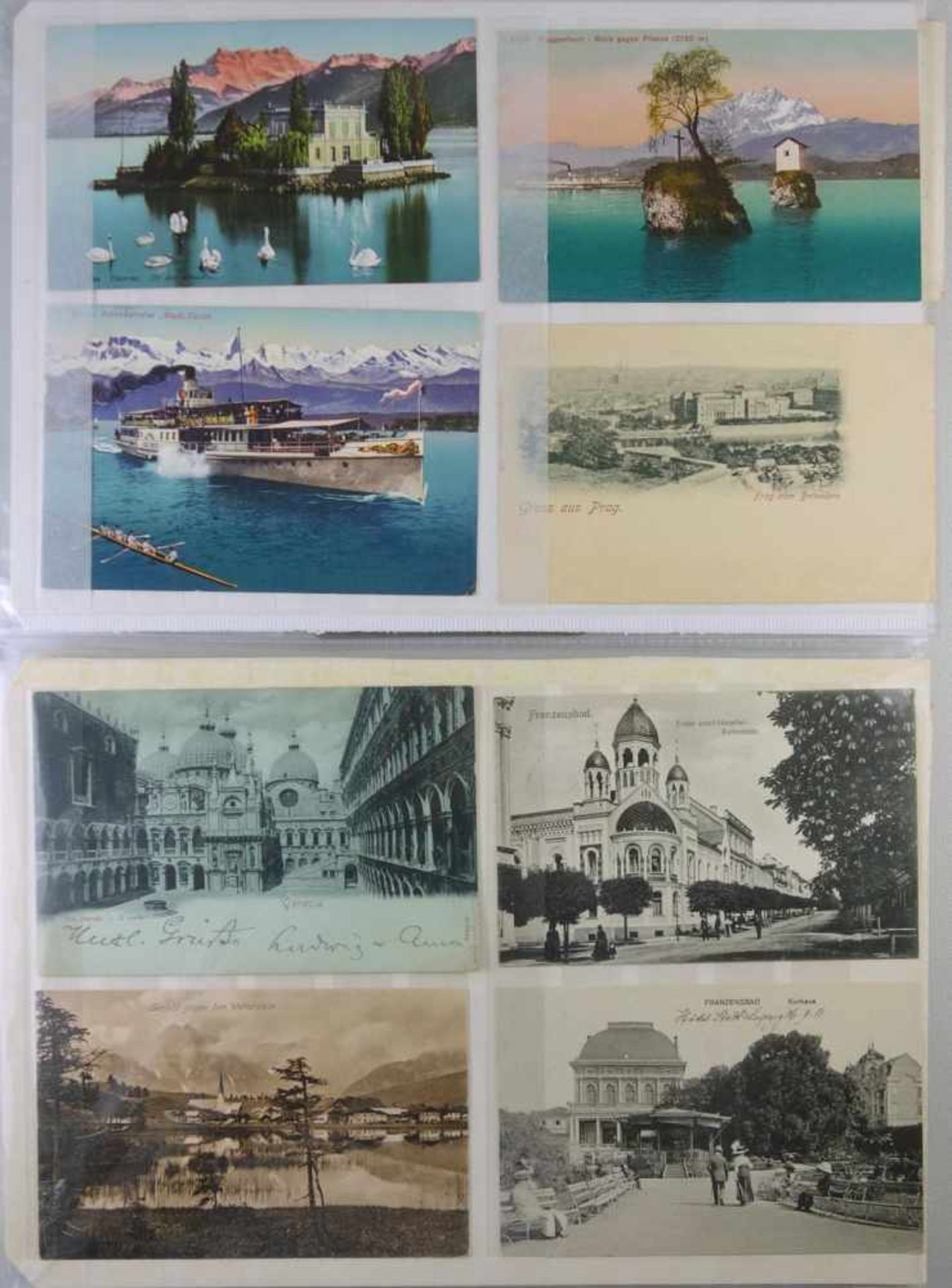 ca. 56 Ansichtskarten, Ausland, bis ca.1930sw und farbig, u.a. Bank opf England, Wien, Prag,