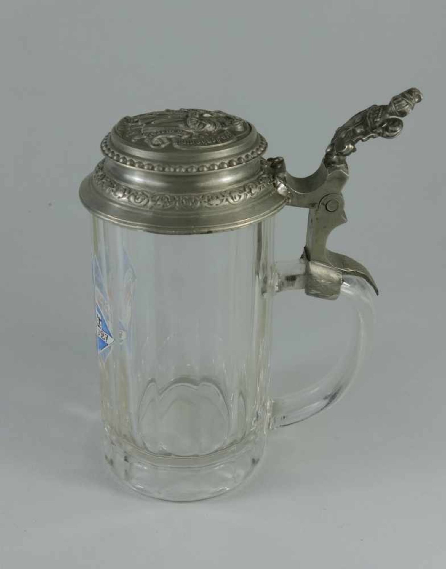 Bierkrug "125 Jahre Steinhausbier", 1927A.Schmidt, Burg, 1808-1927; 6/20 L, Zinndeckel mit - Bild 2 aus 2