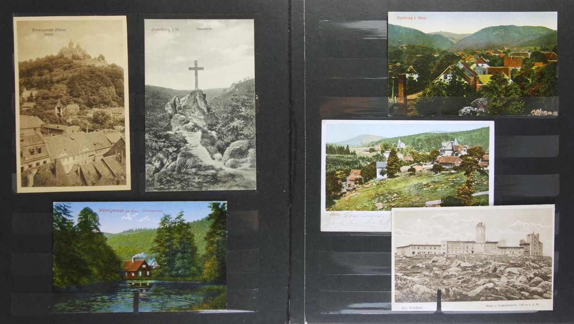 ca. 48 Ansichtskarten, Harz, um 1900- ca.1930sw und farbig; u.a. Sage der Roßtrappe, Burg