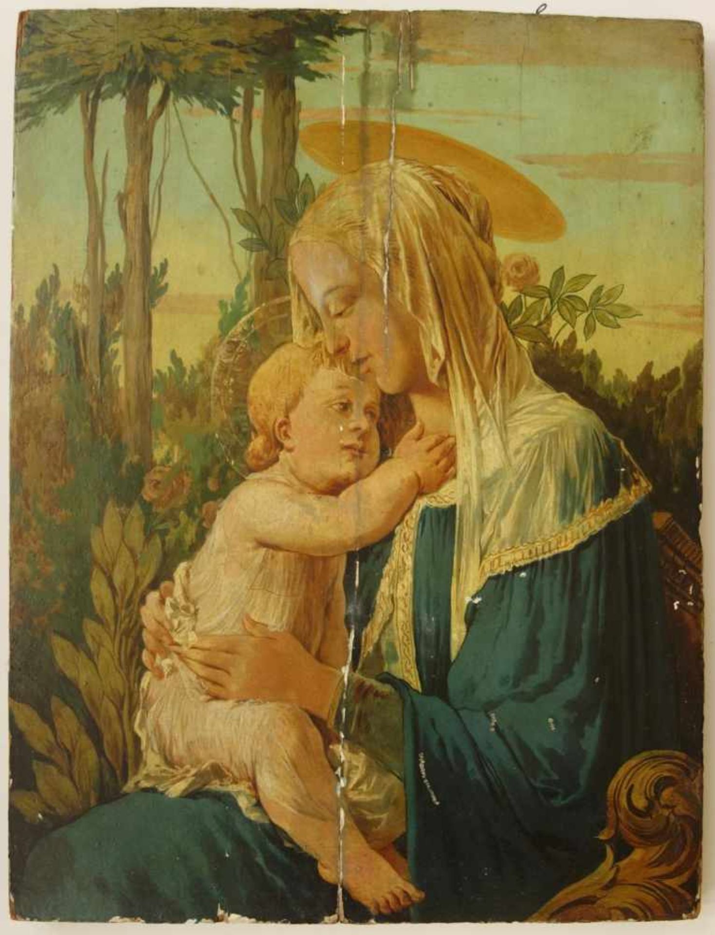 nach Botticelli, Sandro, Madonna mit Kind und dem Johannesknaben, Anf. 20. Jh.verm. Tempera auf