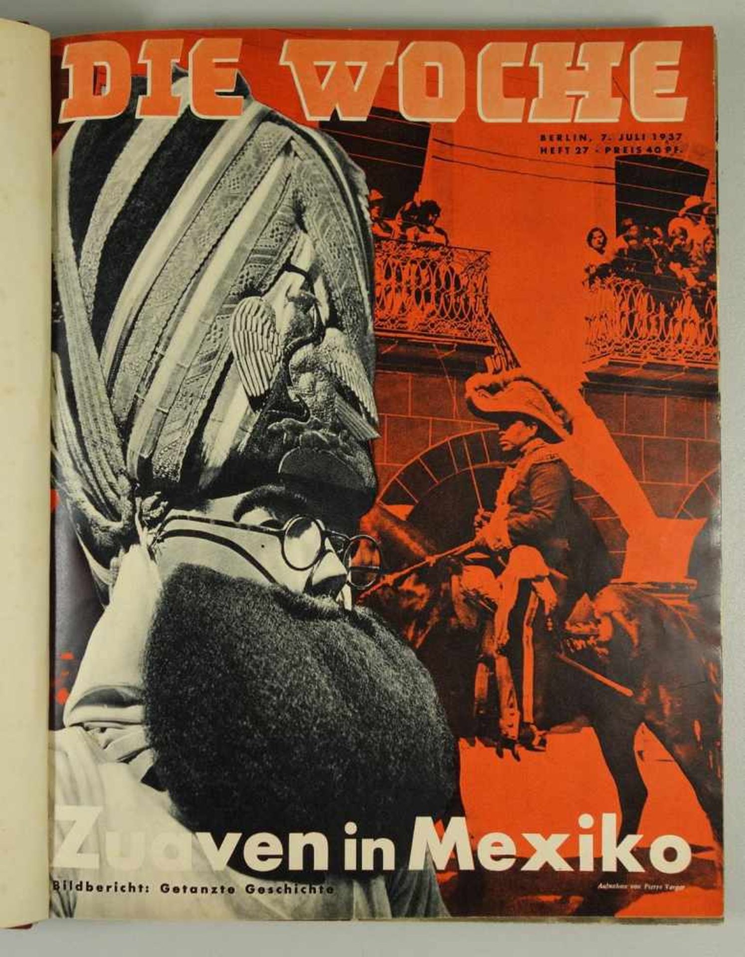 Die Woche, Jahrgang 1937 gebunden, von Heft 27 Juli bis Heft 39 September, Zust.2 - Bild 2 aus 3