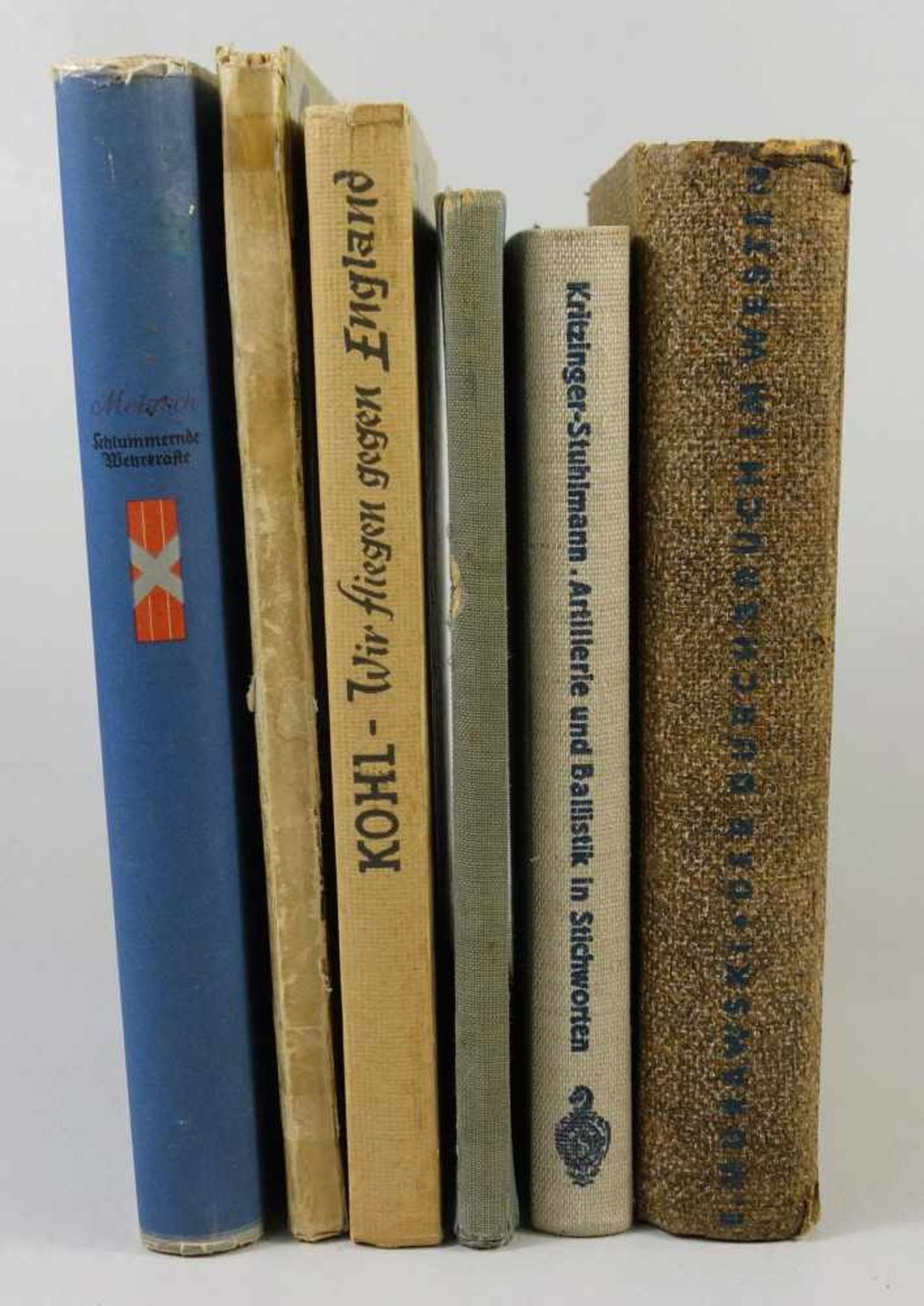 6 Bücher, II.WKHeer, Flotte und Luftwaffe, 1938; Artillerie und Ballistik in Stichworten, 1939;