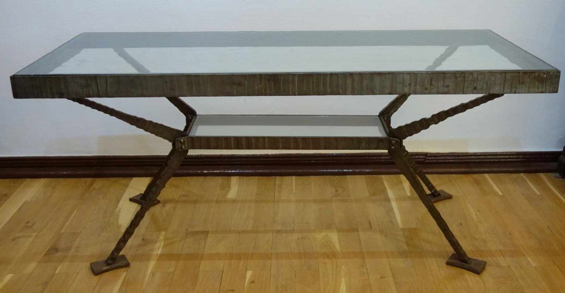 Lounge-Tisch, Kunstschmied Josef Bzdok, Magdeburg, Brutalismus, 70er Jahreentworfen für das