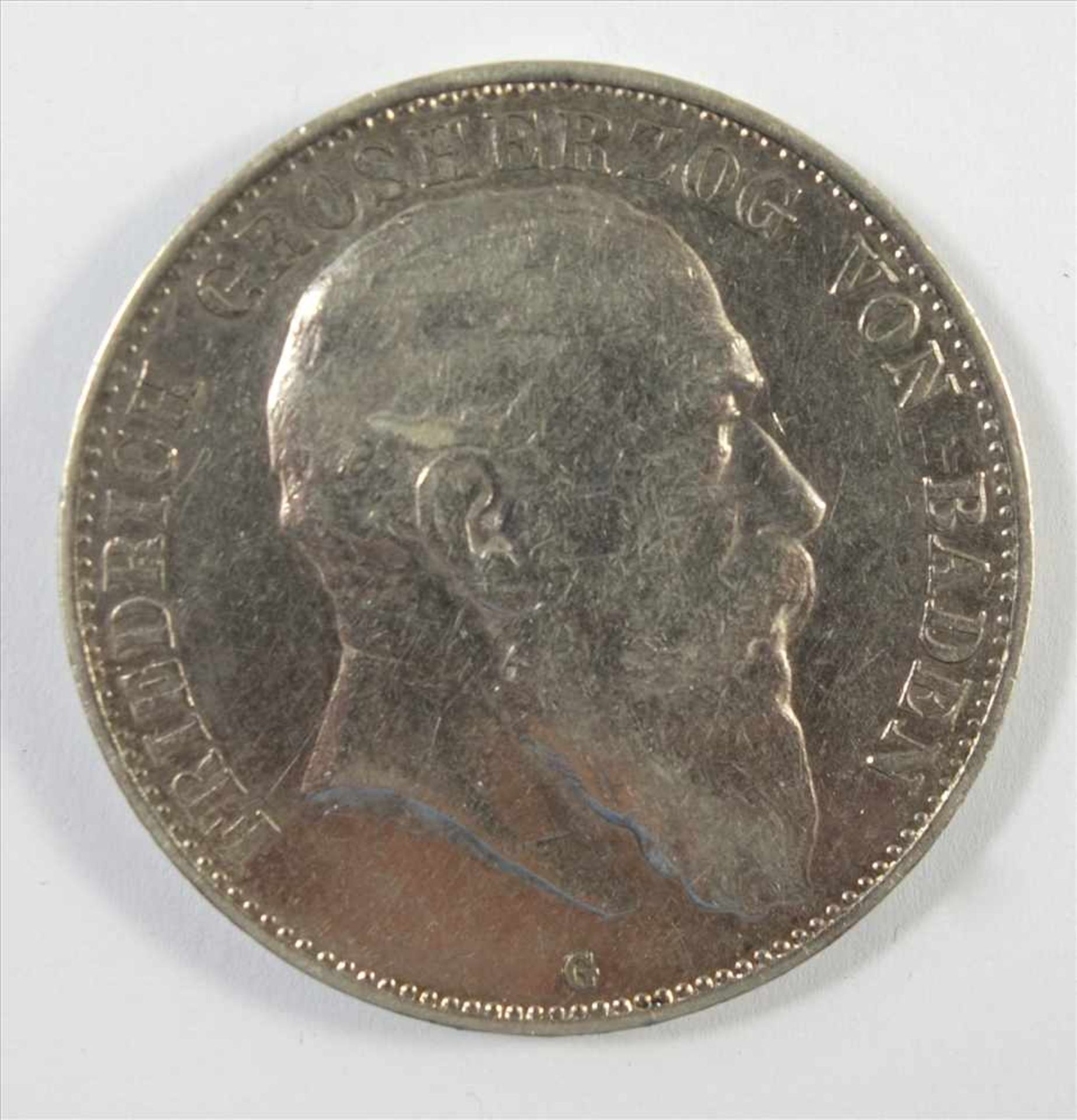 5 Mark Friedrich Großherzog von Baden, 1903, G, Ag, ss+