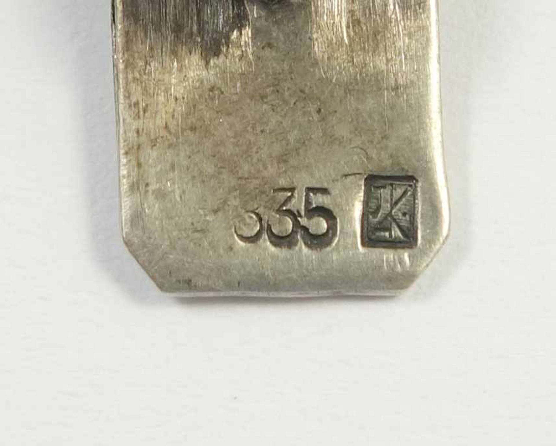 Armband mit Bernsteinen, 835er Silber, ungedeutete Punze JAK legiert, Gew.36,0g, 4 ovale - Bild 2 aus 2