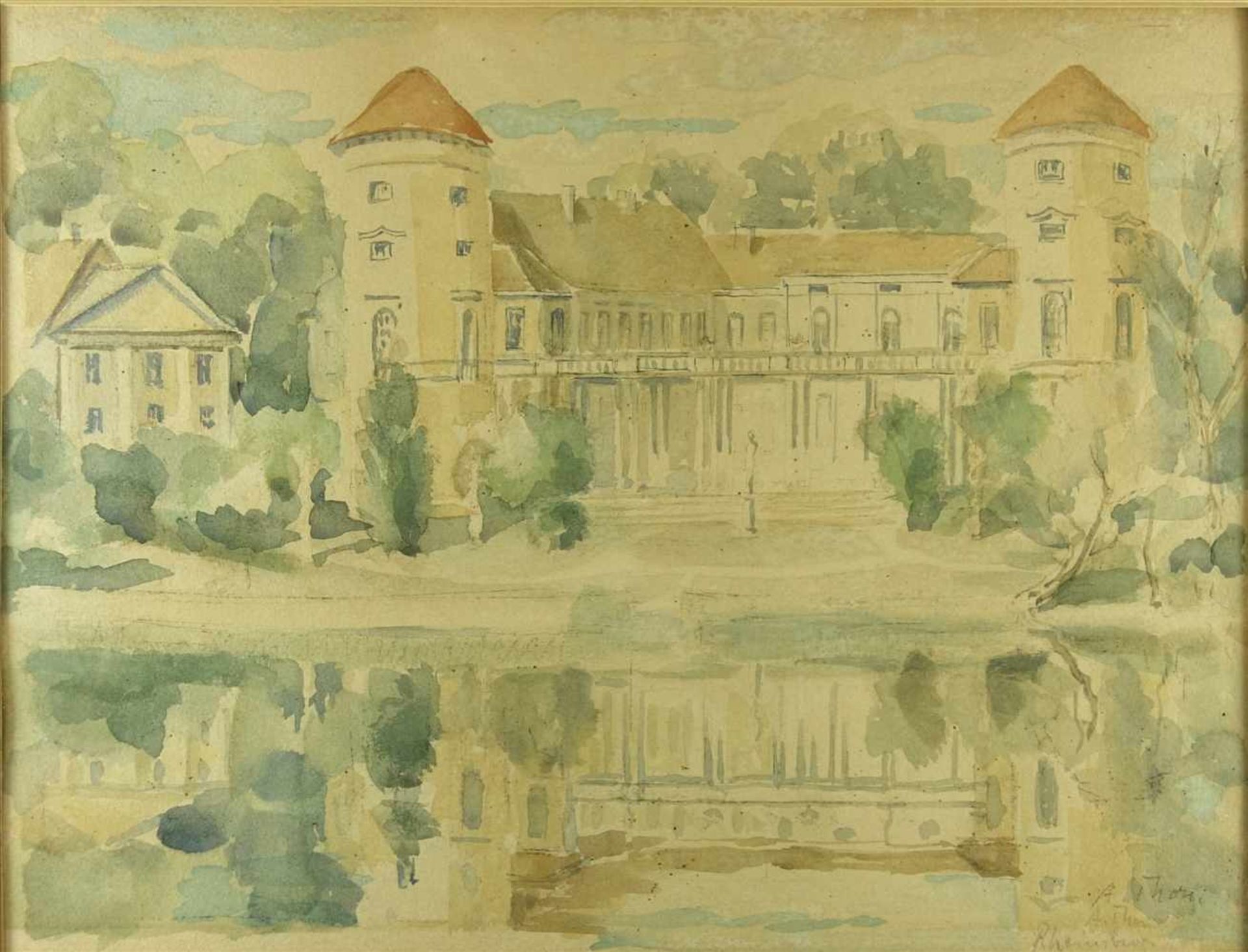 Alfred Thon (1886-1967), Schloss Rheinsberg, Aquarell, unten rechts signiert,