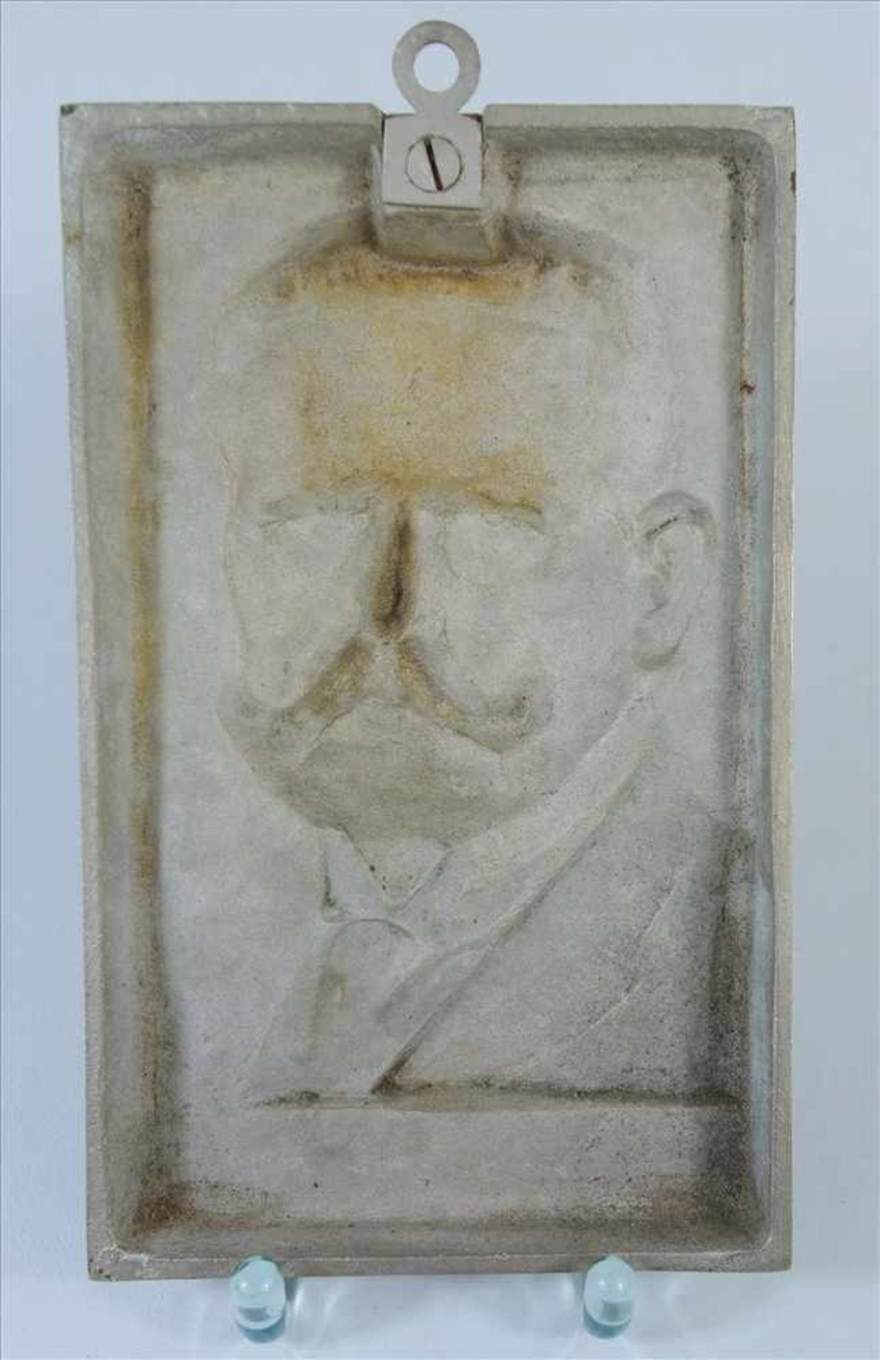 Reliefbild Hindenburg, Grauguss, Porträt Paul von Hindenburg, 30er Jahre, 19,6*12cm - Bild 2 aus 2