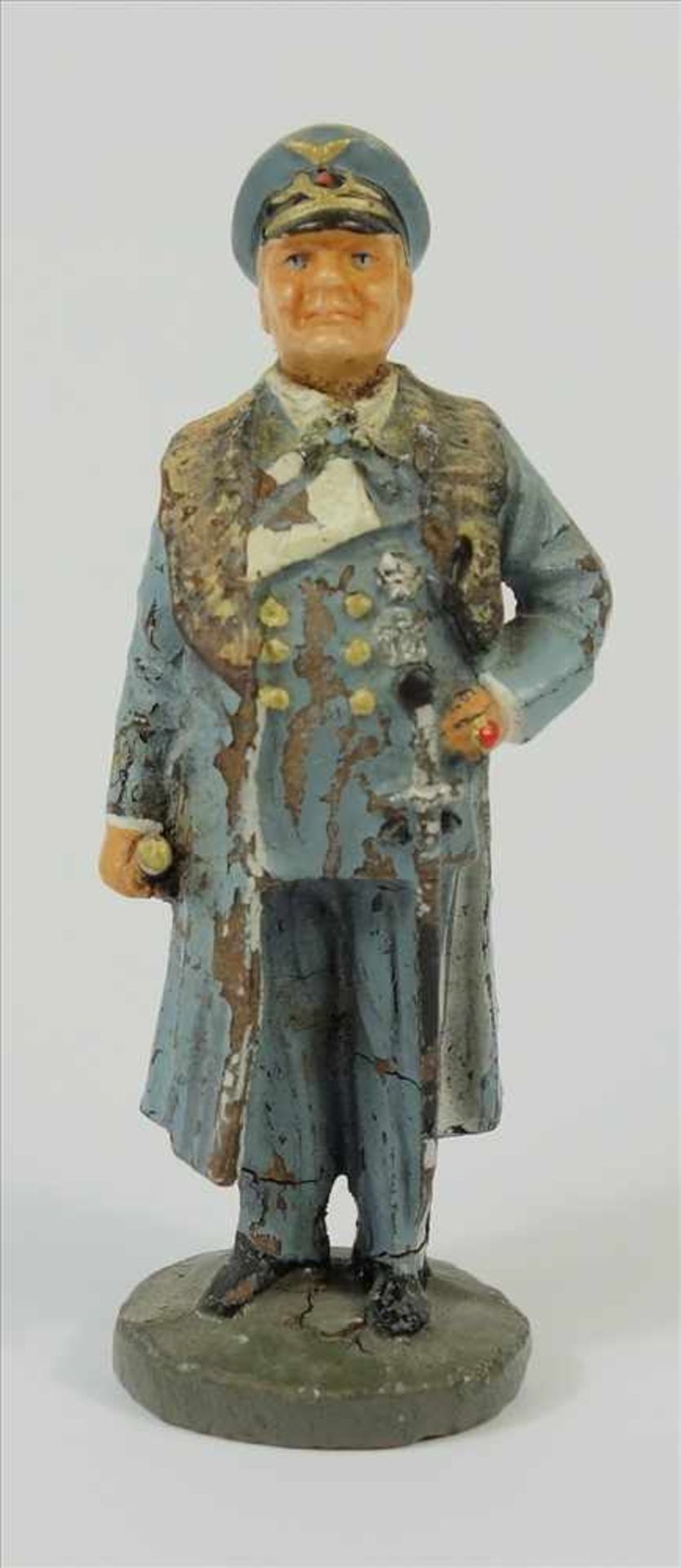 Figur Hermann Göring, Elastolin, mit Porzellankopf, stehend mit Marschallstab, H.8cm, bespielt,