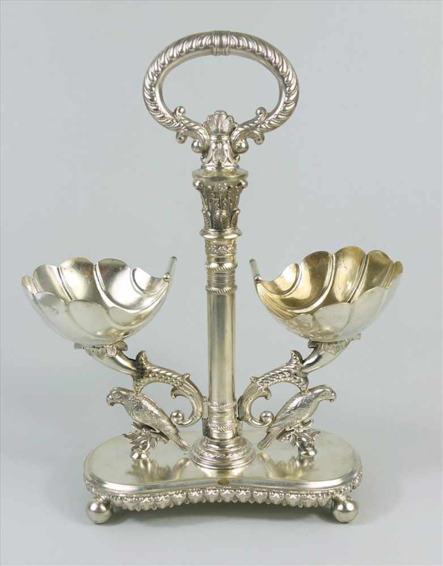 Saliére, Meister Vollgold, Berlin um 1820/30, Silber, geschweifter Stand auf vier Kugelfüßen, - Image 3 of 4