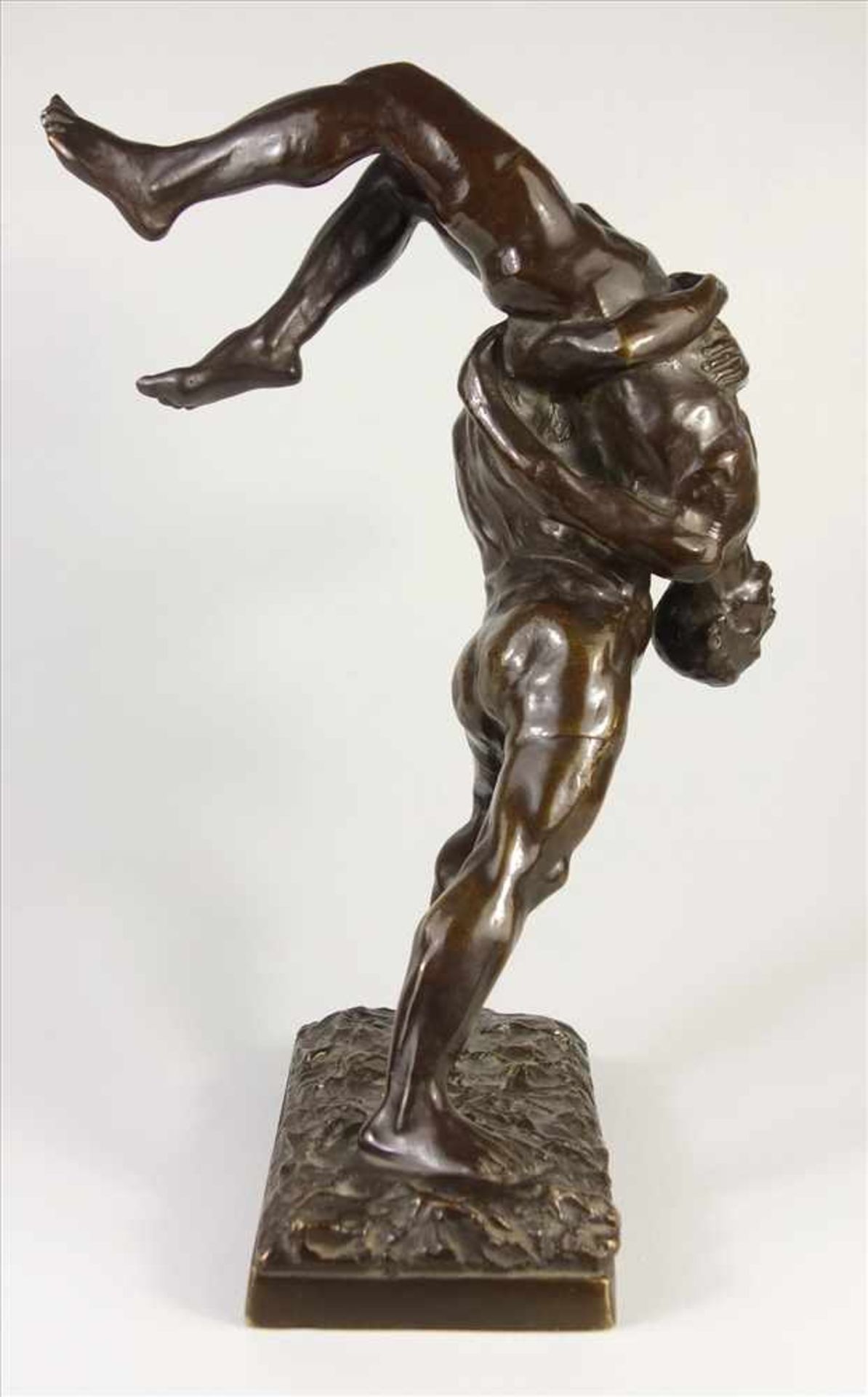 Joseph Alfred van Gent "Ringer", Bronze-Figurengruppe um 1900, van Gent, geb 1877; in Plinthe - Image 4 of 6