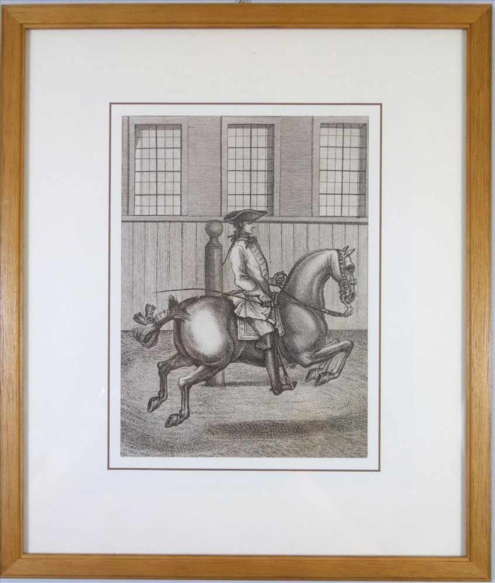 wohl Johann Elias Ridinger (1698-1767), Reiter zu Pferd, aus dem Reitschule-Zyklus, 18. Jh.,