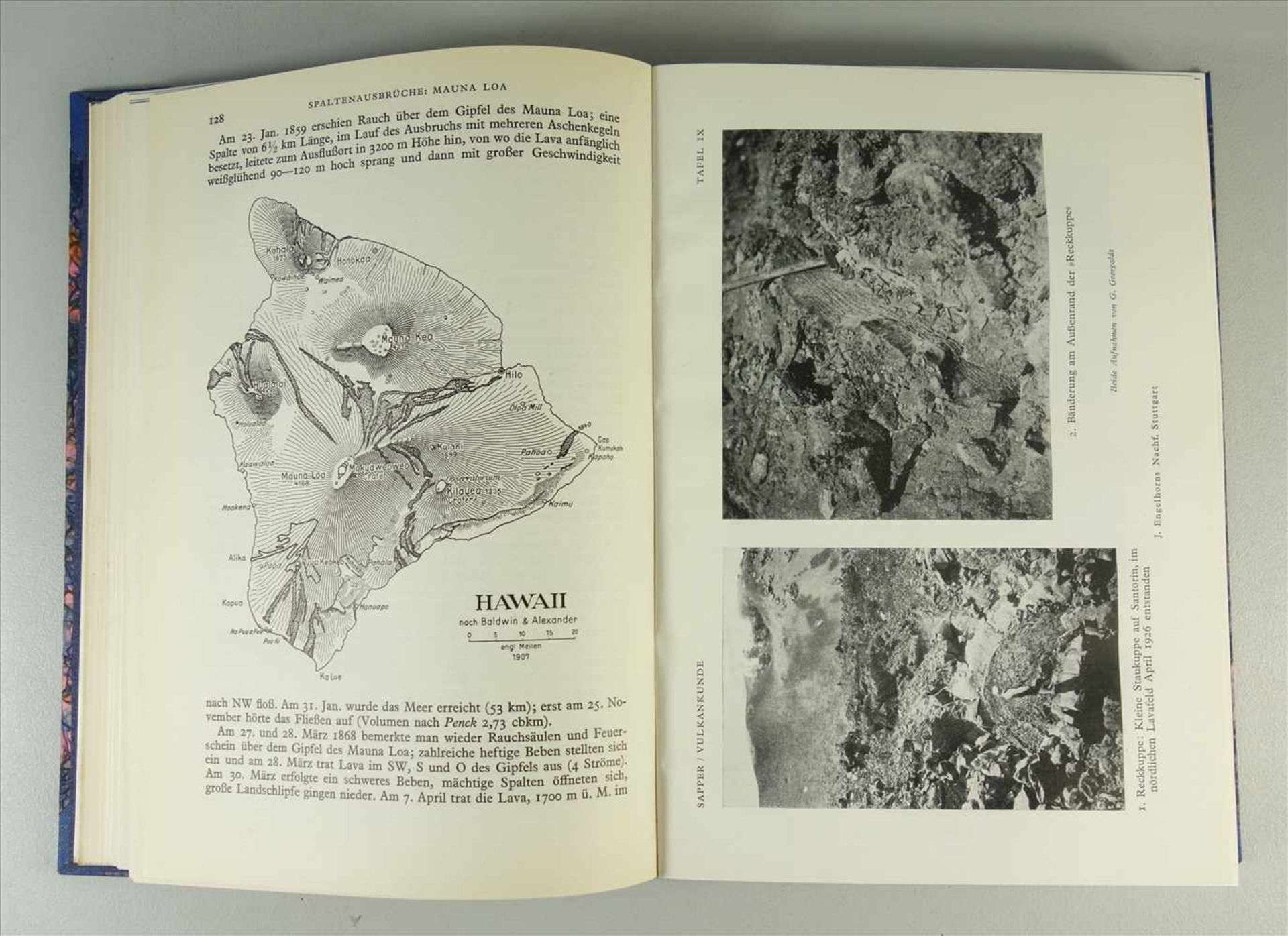 Vulkankunde von Karl Sapper, 1927, mit Atlas, petrographische Einleitung von A. Bergeat, Verlag J. - Image 3 of 5