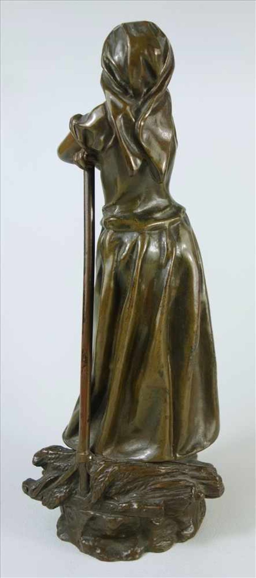 Henri Godet (1863 Paris - 1937 Vincennes) La Glaneuse, um 1900, Bronze, Ährenleserin, auf einen - Image 2 of 4