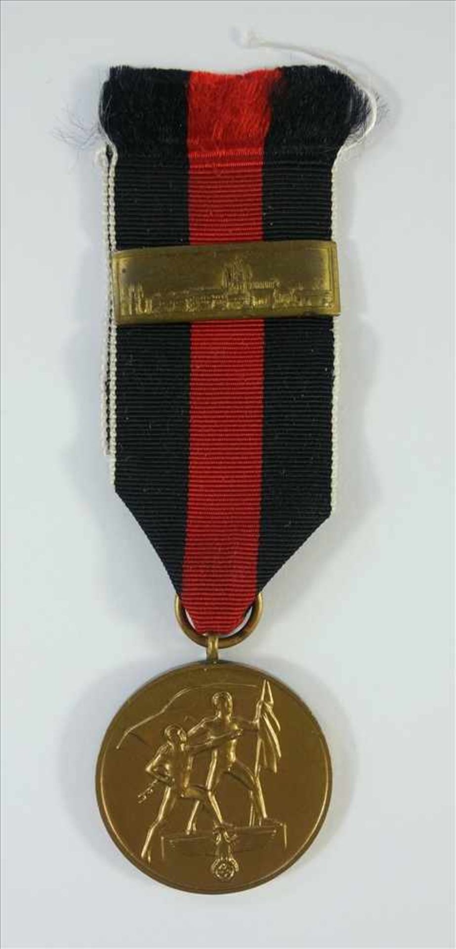 Anschlußmedaille Sudetenland - Medaille zur Erinnerung an den 1. Oktober 1938 mit Bandspange "Prager