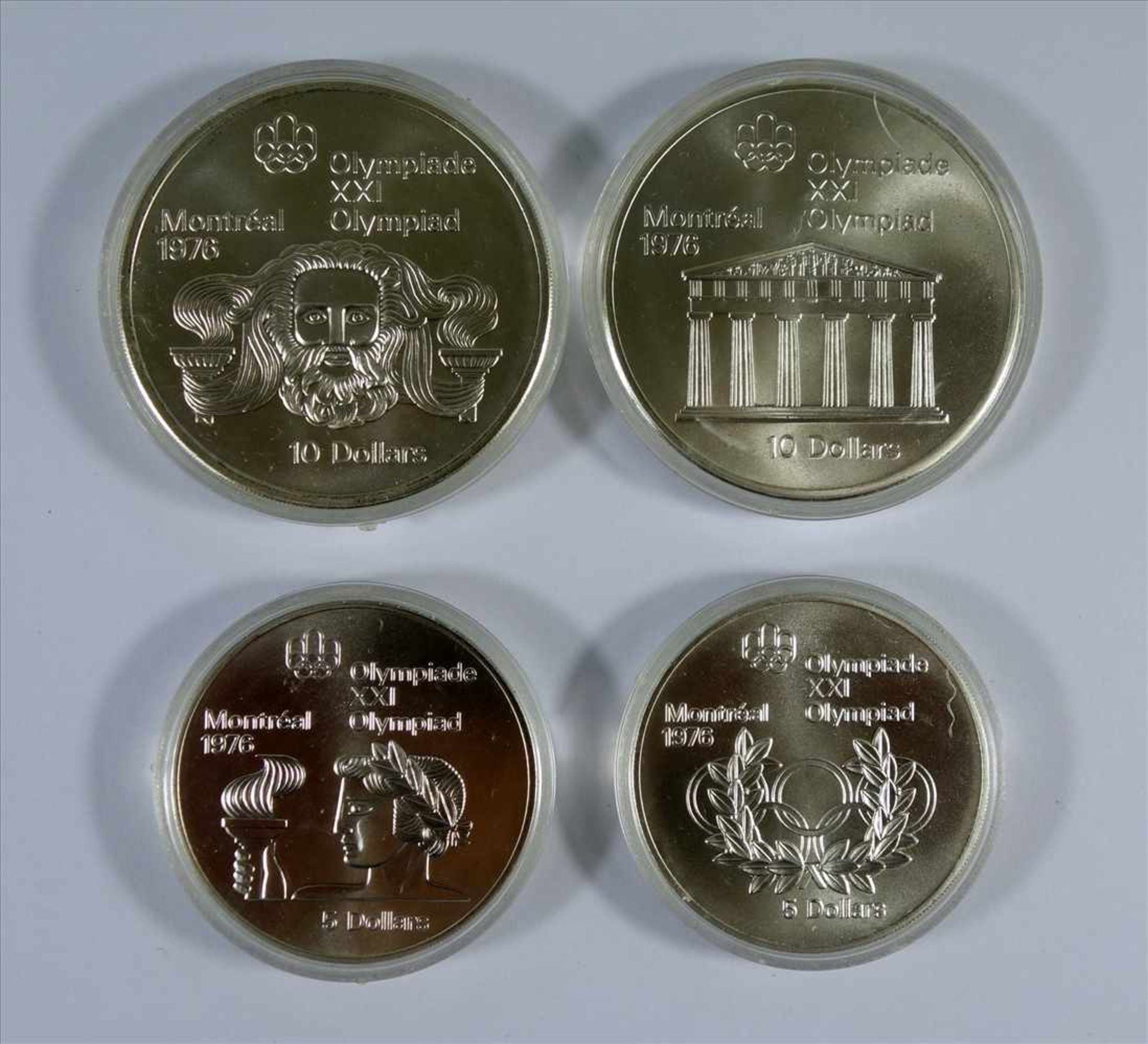 2* 5 und 2* 10 Dollar, Elizabeth II, Canada, Olympiade Montral 1976, 925er Silber, Gesamt-Gew.ca.