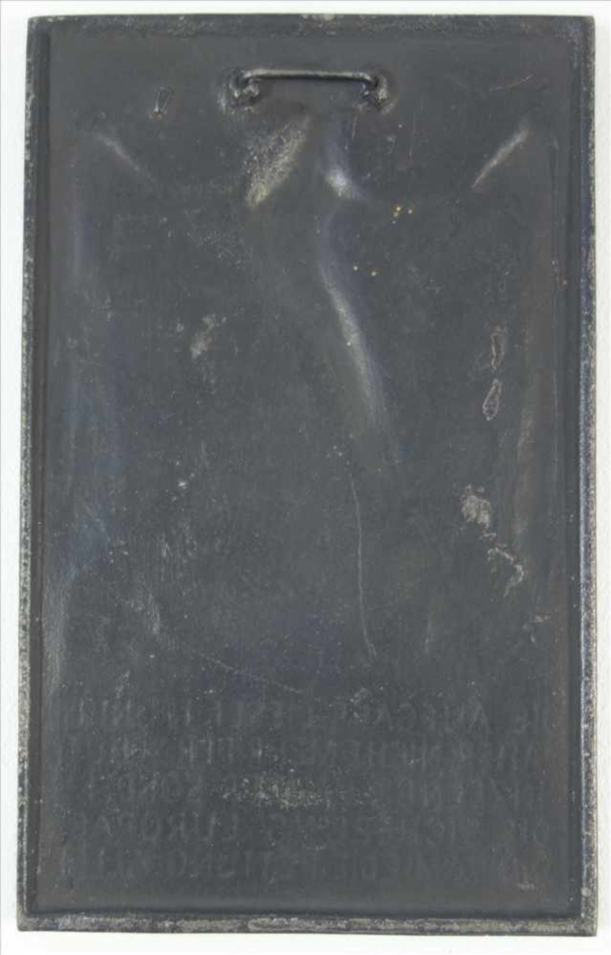 Propaganda-Reliefplakette. Lauchhammer, II.WK, Eisen geschwärzt, mit Hammer-Marke für Lauchhammer - Bild 2 aus 2