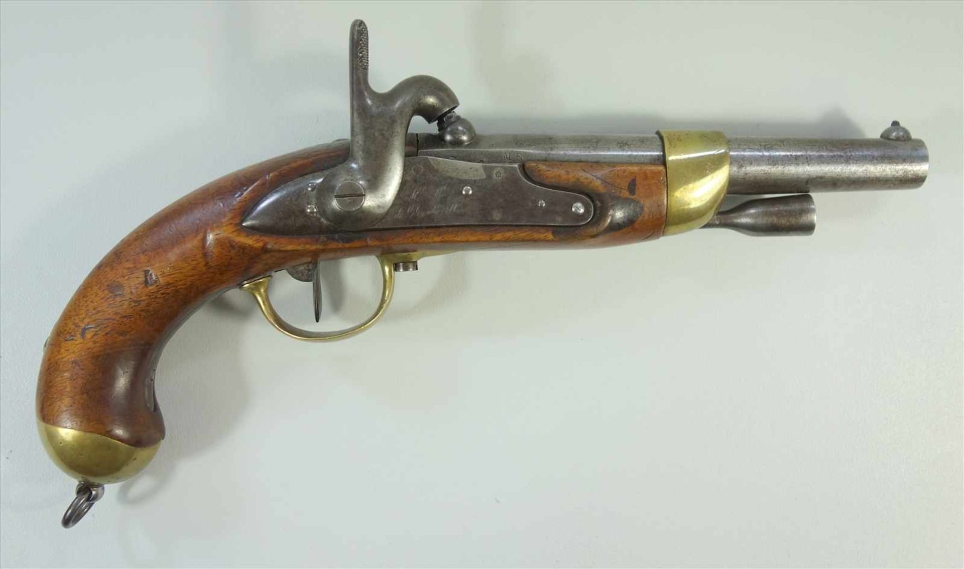 Perkussionspistole, Frankreich, Mod.1822t Bis, Kal.17.6mm, Lauflänge 190mm, gesamt 30 m, Lauf,