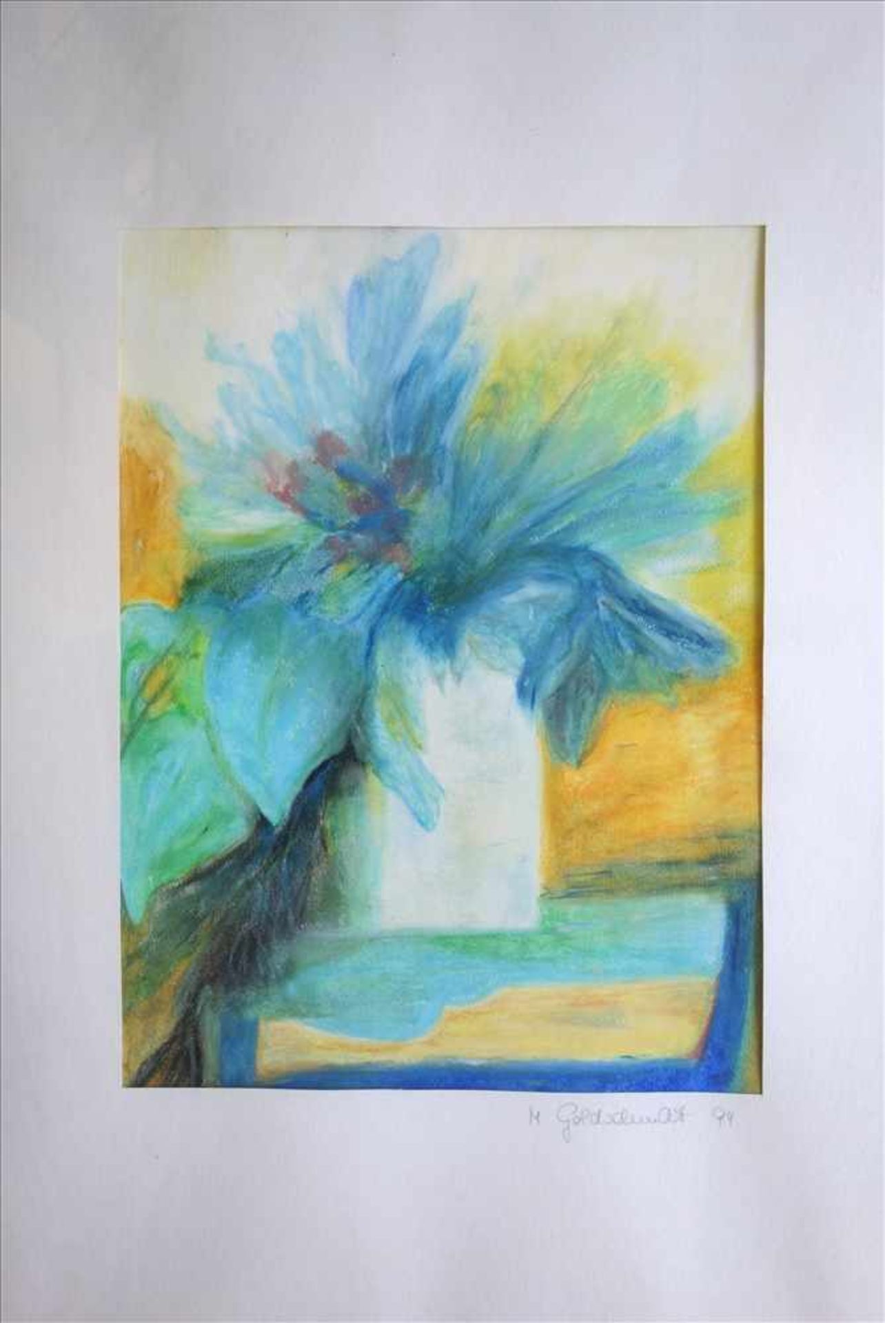 M. Goldschmidt "Blumen in einer Vase", (19)94, Gouache, auf Passepartout signiert und datiert, HB