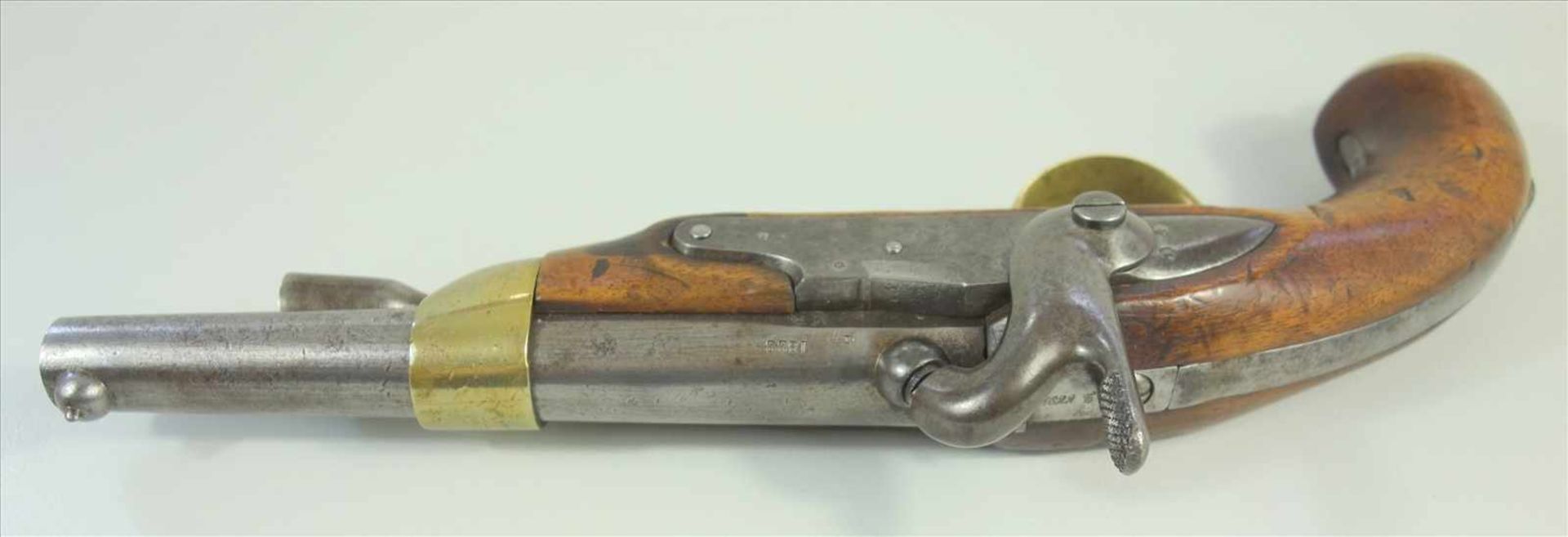 Perkussionspistole, Frankreich, Mod.1822t Bis, Kal.17.6mm, Lauflänge 190mm, gesamt 30 m, Lauf, - Bild 2 aus 5
