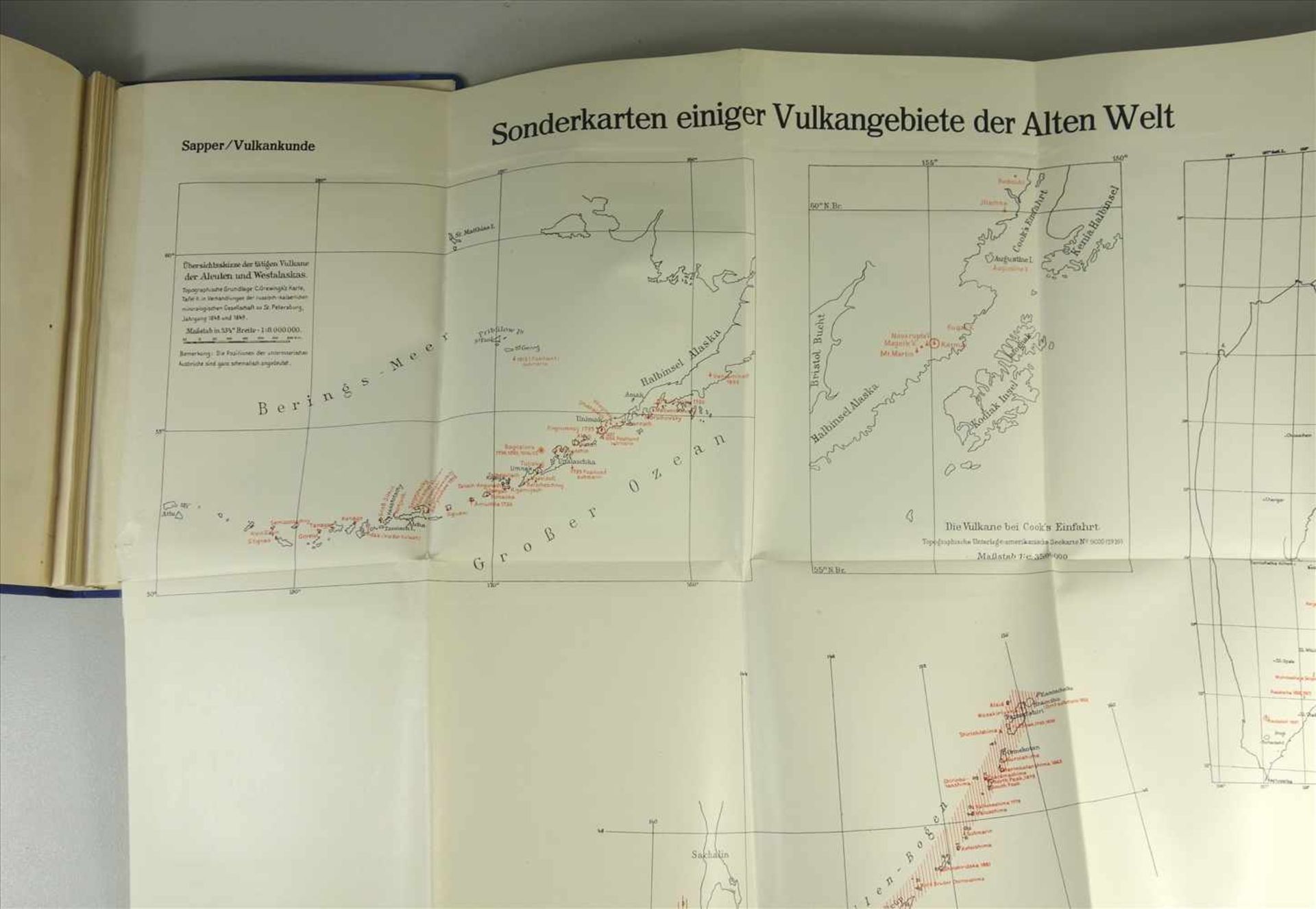 Vulkankunde von Karl Sapper, 1927, mit Atlas, petrographische Einleitung von A. Bergeat, Verlag J. - Bild 4 aus 5