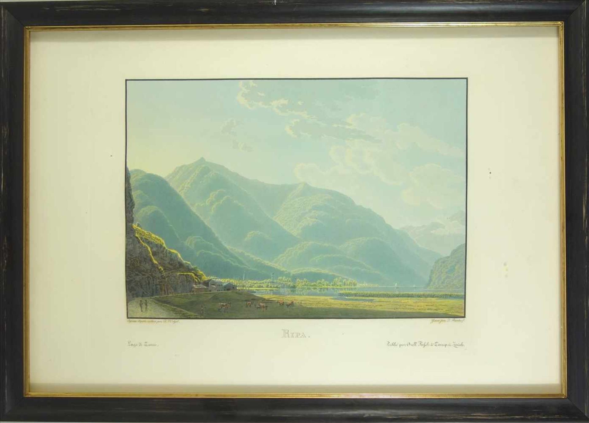 J. Rordorf "Ripa, Lago di Como", Farbaquatinta, nach einer Zeichnung von J. Wetzel, 1822