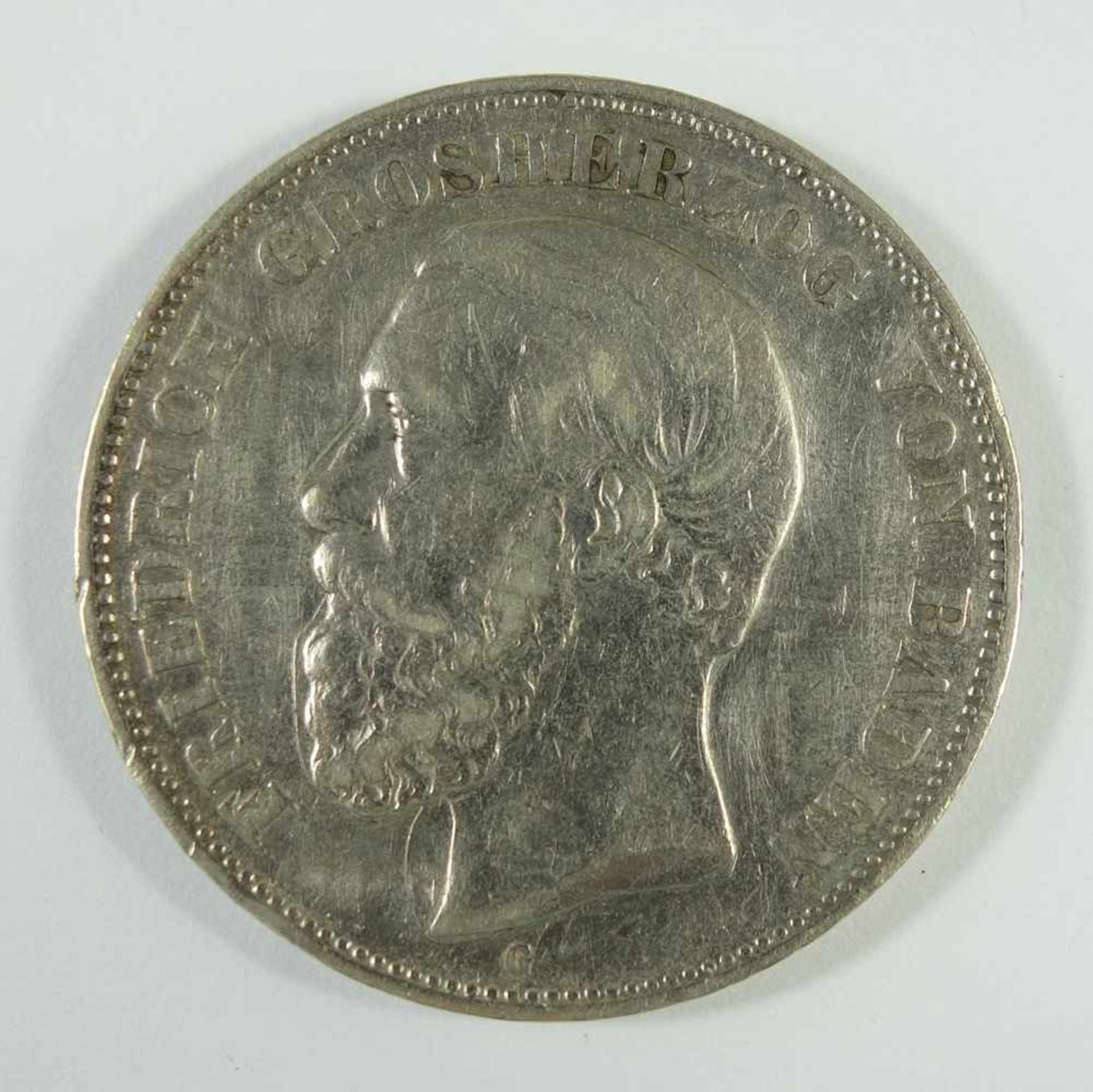 5 Mark 1875, G, "Friedrich Grosherzog von Baden", Kaiserreich, 900er Silber, Gew.27,56g, ss-vz- - -