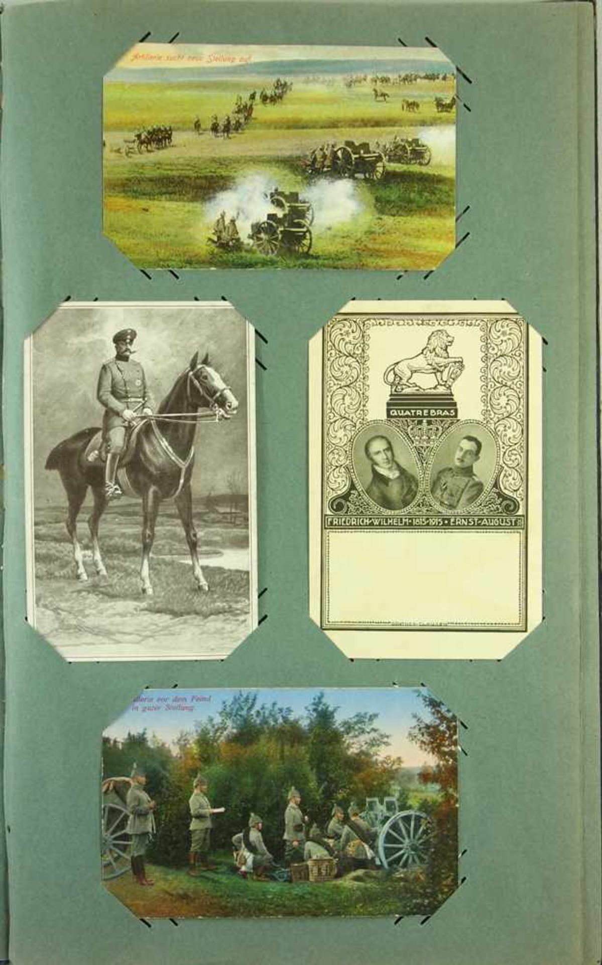 44 Ansichtskarten, Adel und Militaria im patriotischem Album, um 1914/15, u.a.Porträts, Zeppelin, - Image 2 of 3