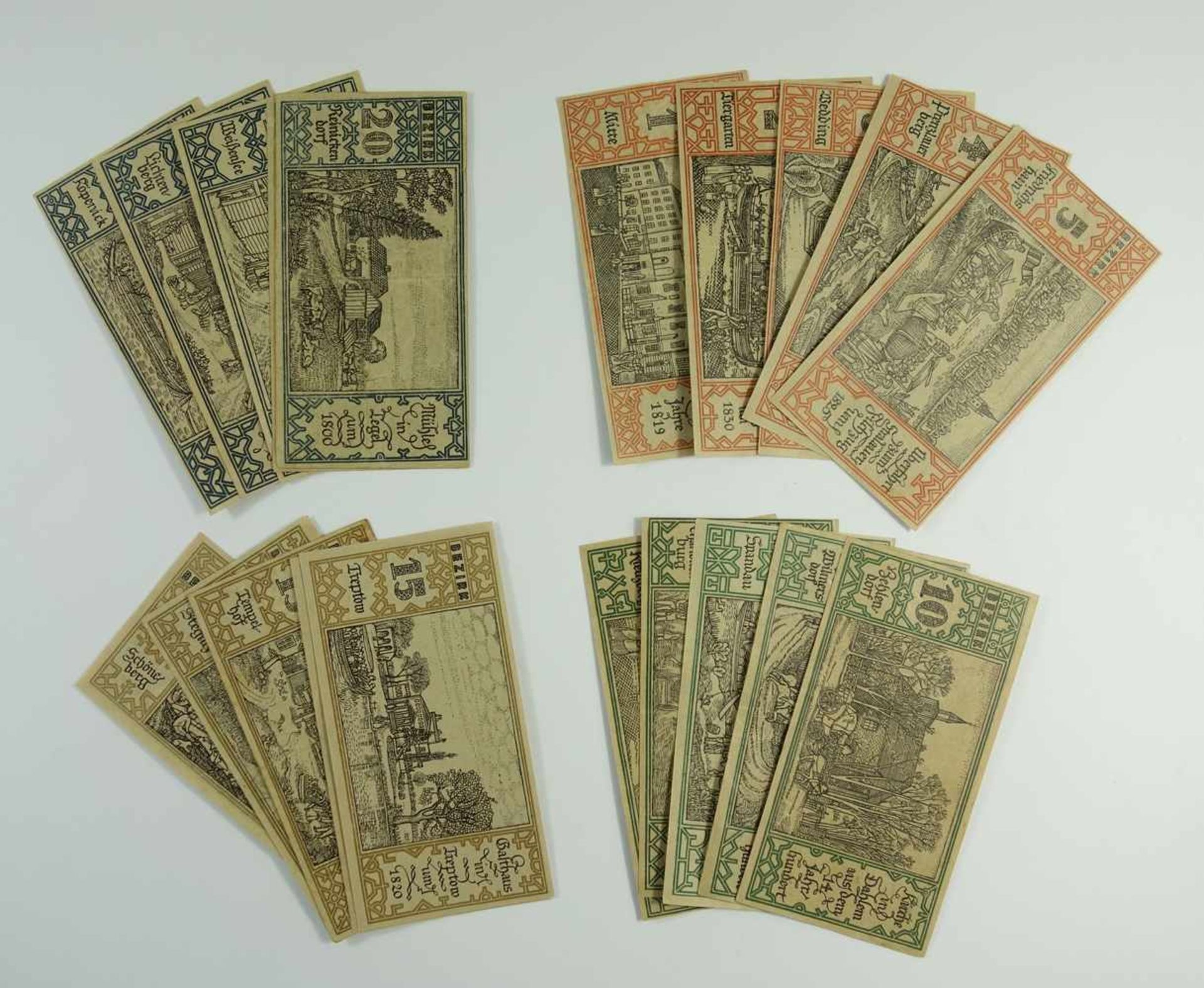 20* Fünfzig Pfennig Stadtkassenscheine 9.Sept.1921, Bezirk 1 bis 20- - -18.00 % buyer's premium on - Bild 2 aus 2