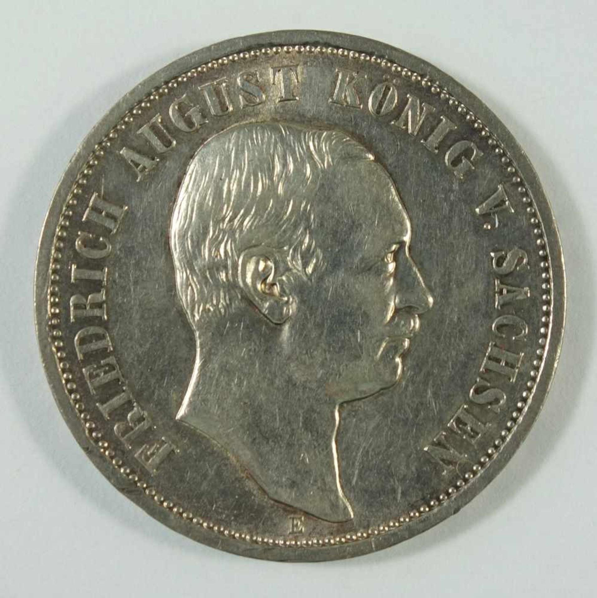 3 Mark 1911, E, "Friedrich August, König von Sachsen", Kaiserreich, 900er Silber, Gew.16,67g, ss-vz-