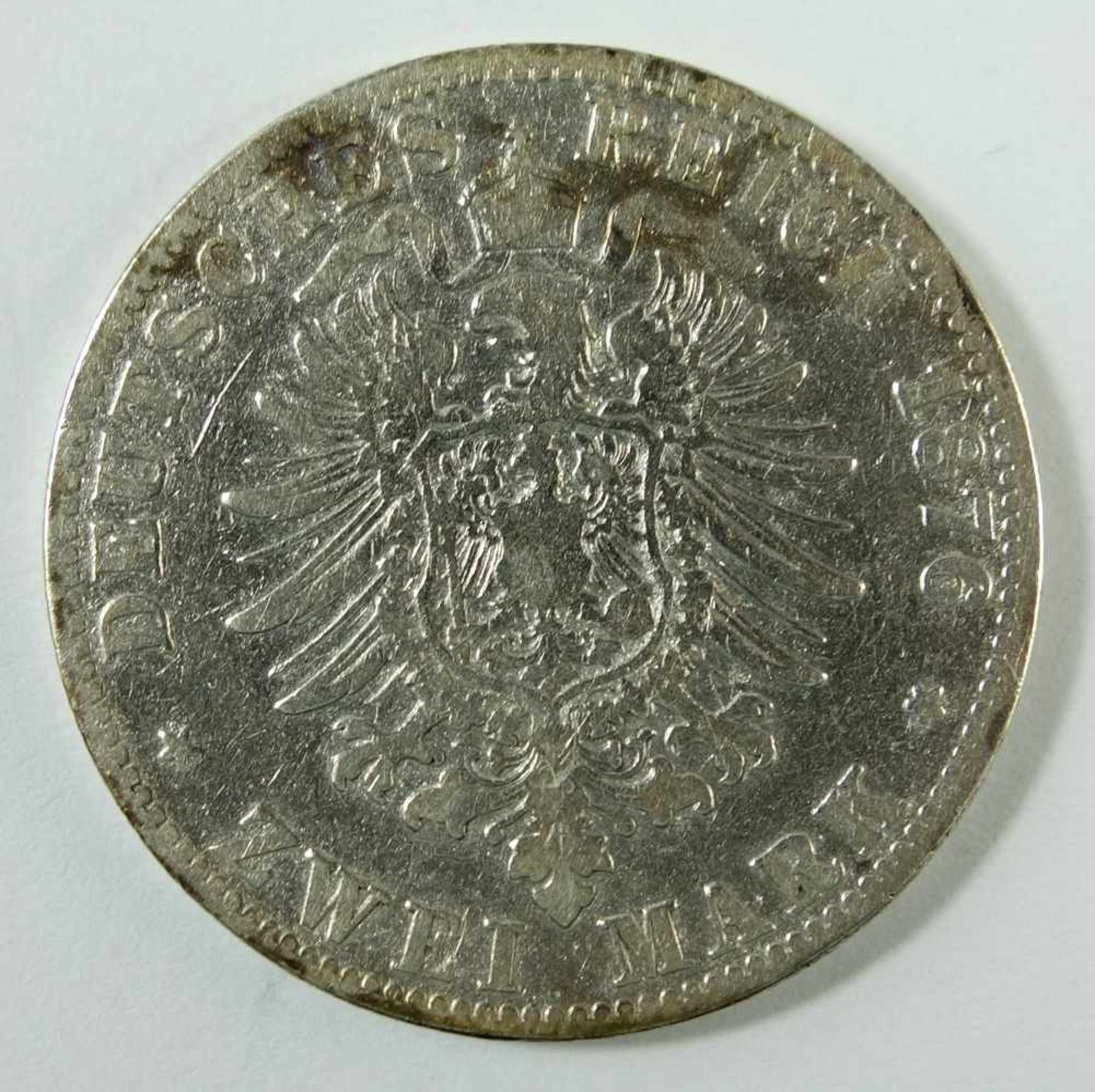 2 Mark 1876, J, Hamburg, Kaiserreich, 900er Silber, Gew.10,84g, s- - -18.00 % buyer's premium on the - Bild 2 aus 2