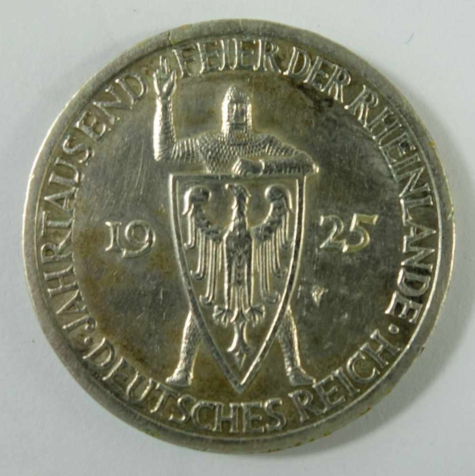 3 Reichsmark 1925, A, "Jahrtausendfeier der Rheinlande", Weimarer Republik, 500er Silber, Gew. 14,