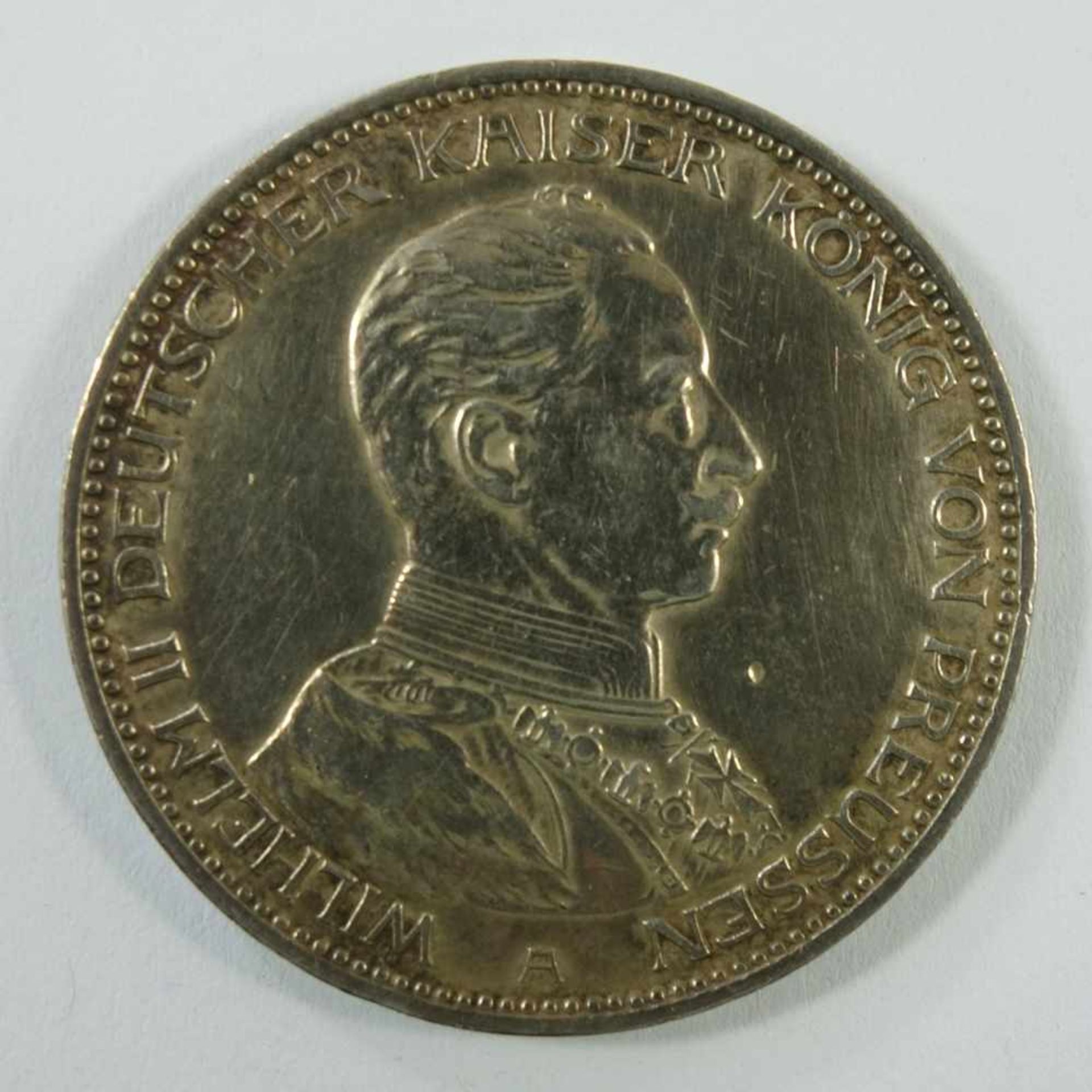 3 Mark 1914, Wilhelm II in Uniform, König von Preussen, Dt.Kaiserreich, 900er Ag, Gew.ca.16,