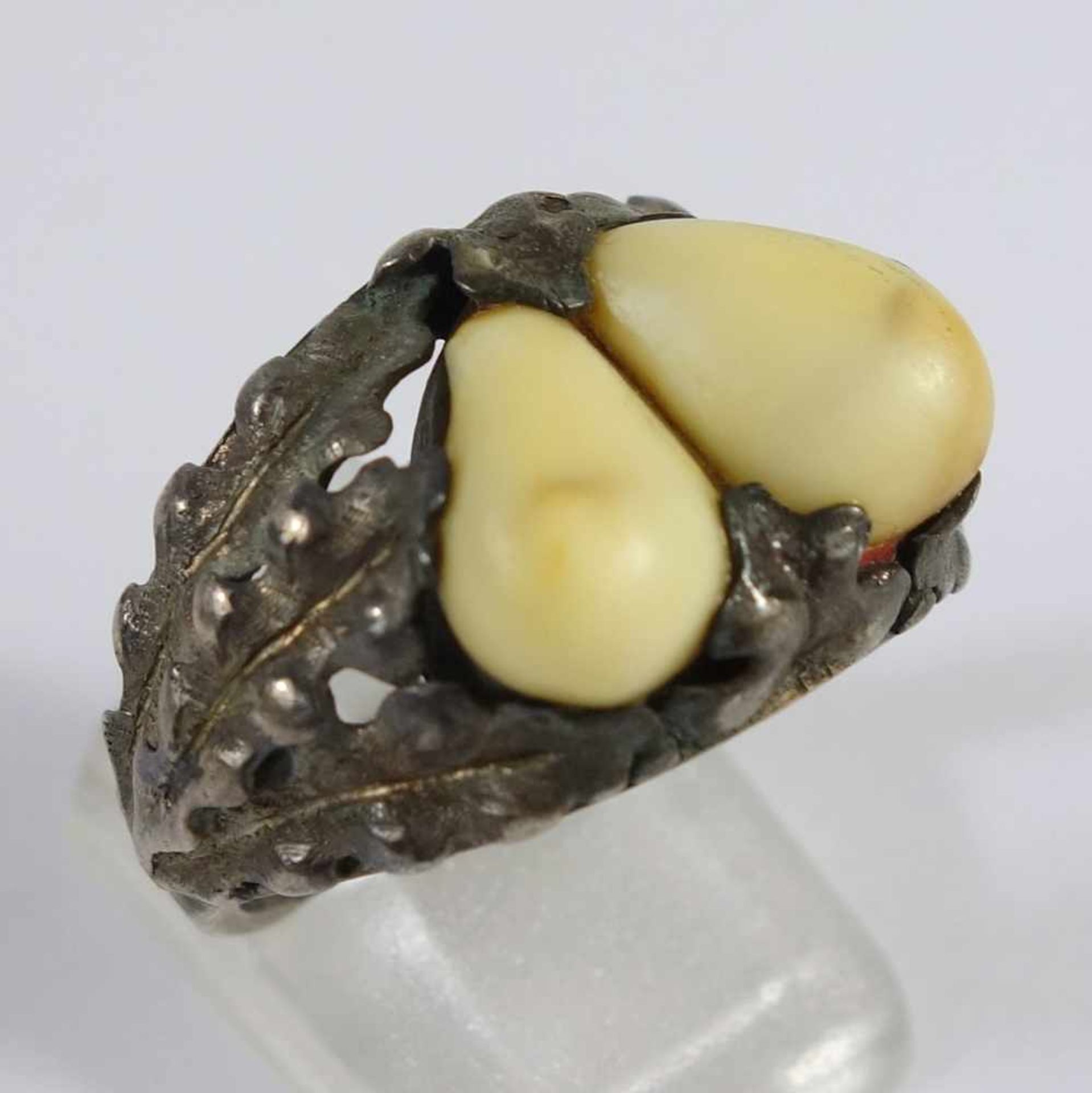 silberner Grandl-Ring, Handarbeit, Gew.7,93g, Ring rückseitig offen, U.61- - -18.00 % buyer's