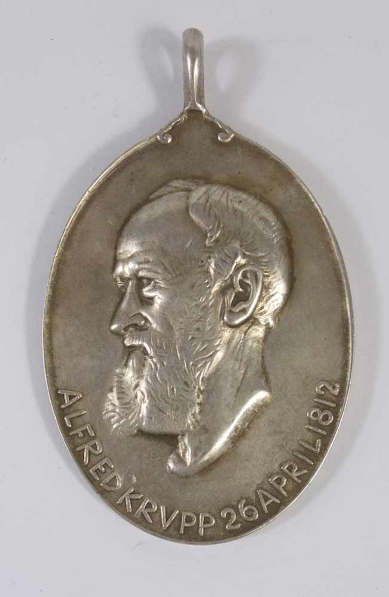silberne Medaille Friedrich Krupp AG, Essen, Dt.Reich, 1912, Entwurf H.Hahn, 990er Ag, Gew.38,40g,