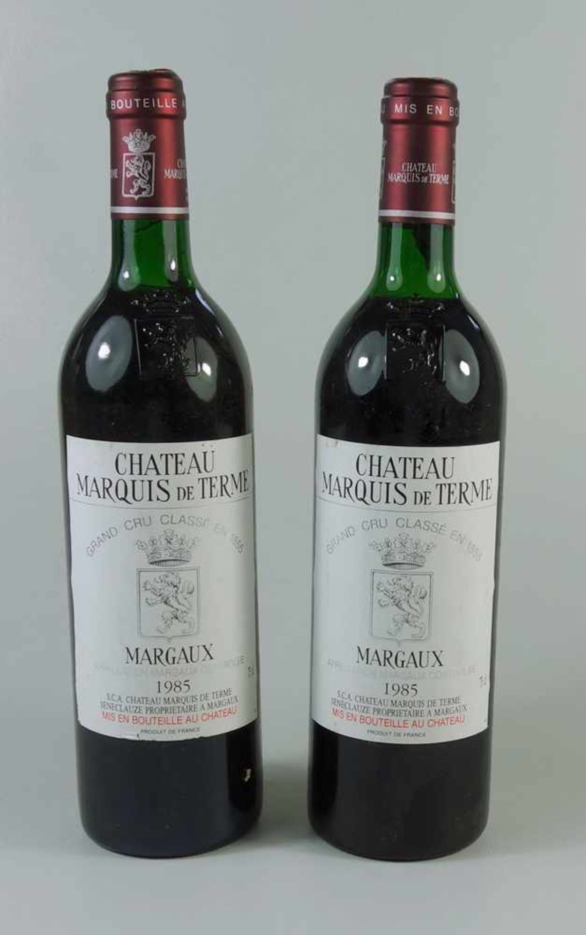 2 * Rotwein "Chateau Marquis de Terme", Margaux, 1985, je 75cl, fachgerecht gelagert2 * Red wine "