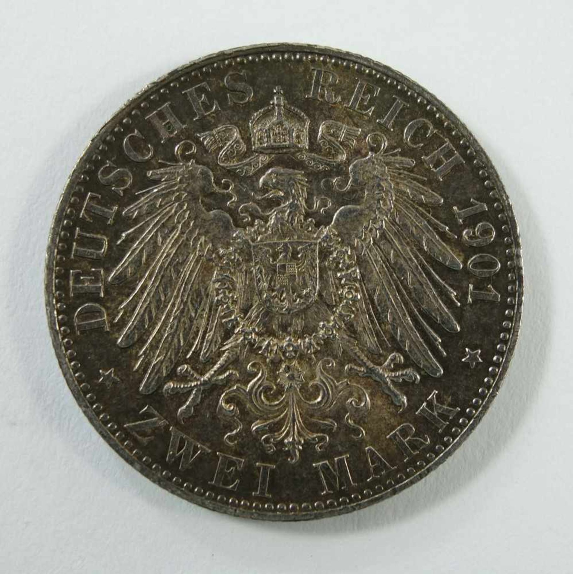 2 Mark 1901, 200 Jahre Königreich, Preußen, Dt.Kaiserreich, 900er Ag, Gew.ca.11,08g, ss- - -18. - Bild 2 aus 2