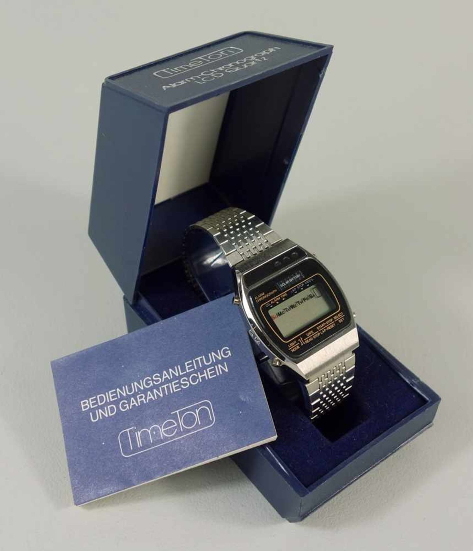 Armbanduhr Timeton, in OVP, LCD Quartz, mit Bedinenungsanleitung, Fkt.n.gepr., sehr guter Zustand- -