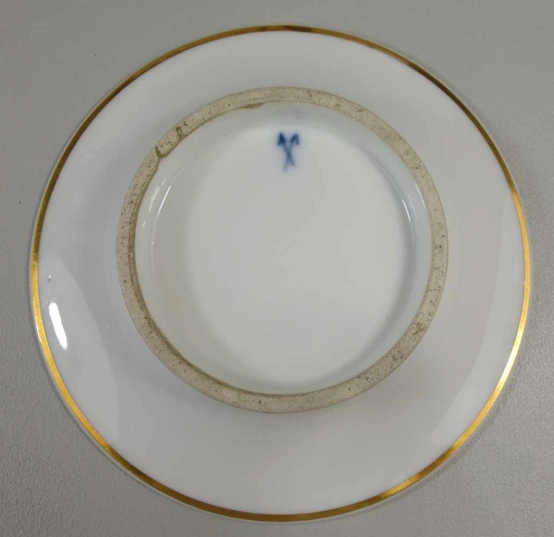 Tasse mit Sepiamalerei und Untertasse, Biedermeier, Tasse mit dreifüßigem Tatzenstand, Kugelrand, - Bild 4 aus 4