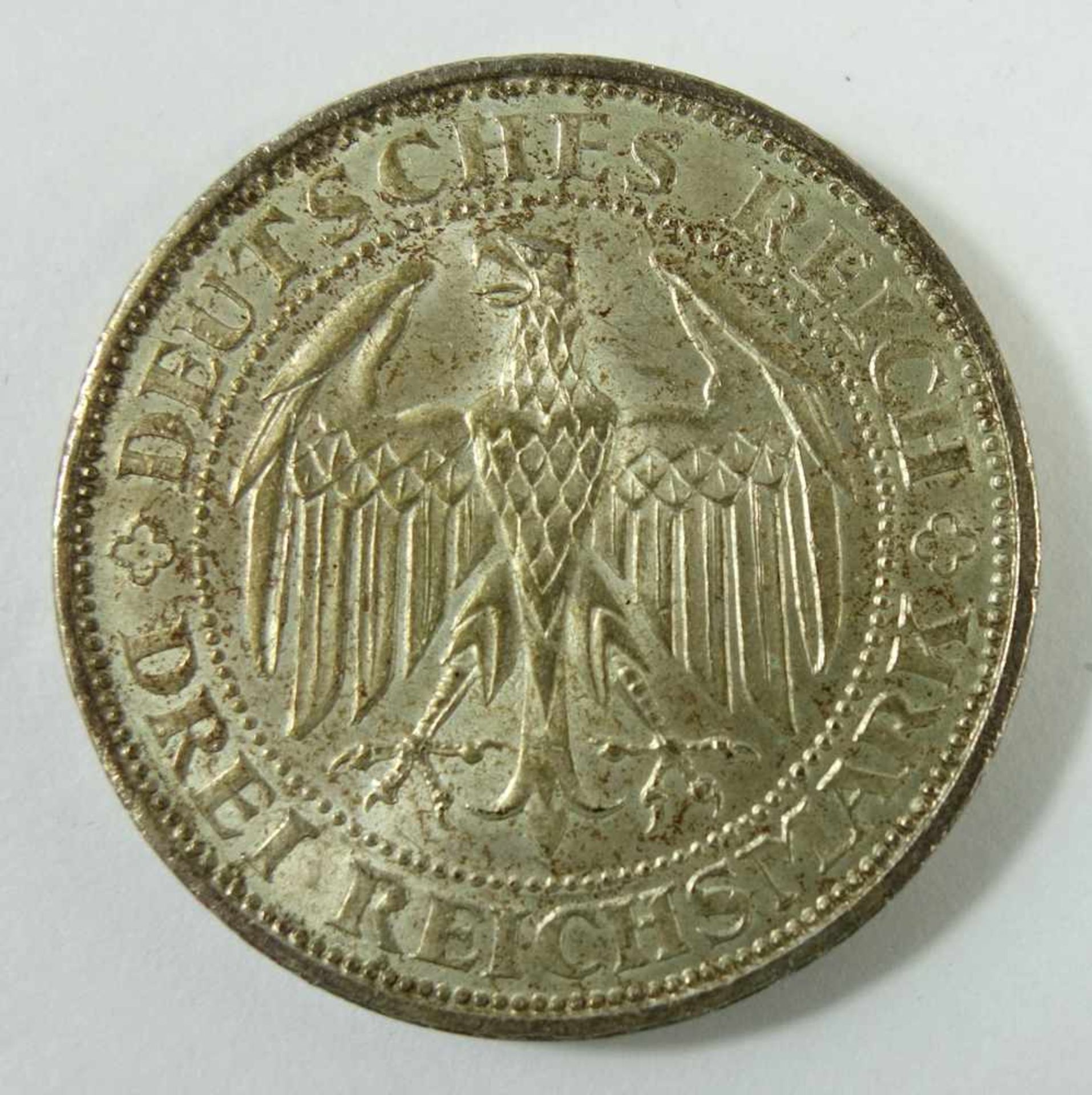 3 Mark 1929, E, "Tausend Jahre Burg und Stadt Meissen", Weimarer Republik, 500er Silber, Gew. 15, - Bild 2 aus 2