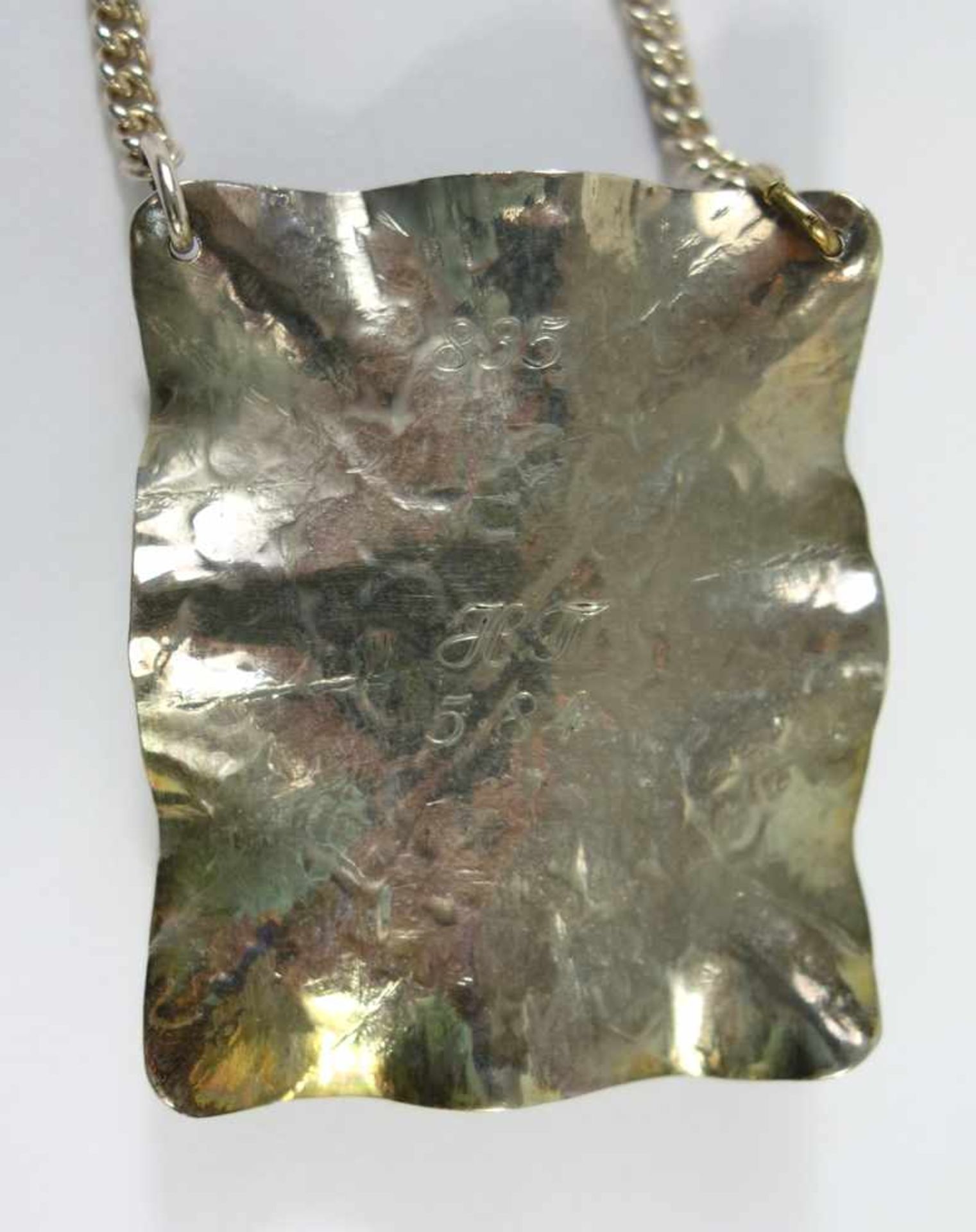 Collier mit Tigerauge, Paar Blusenknöpfe und Brosche, 835er Silber, Gesamt-Gew.65,71g, - Bild 2 aus 2