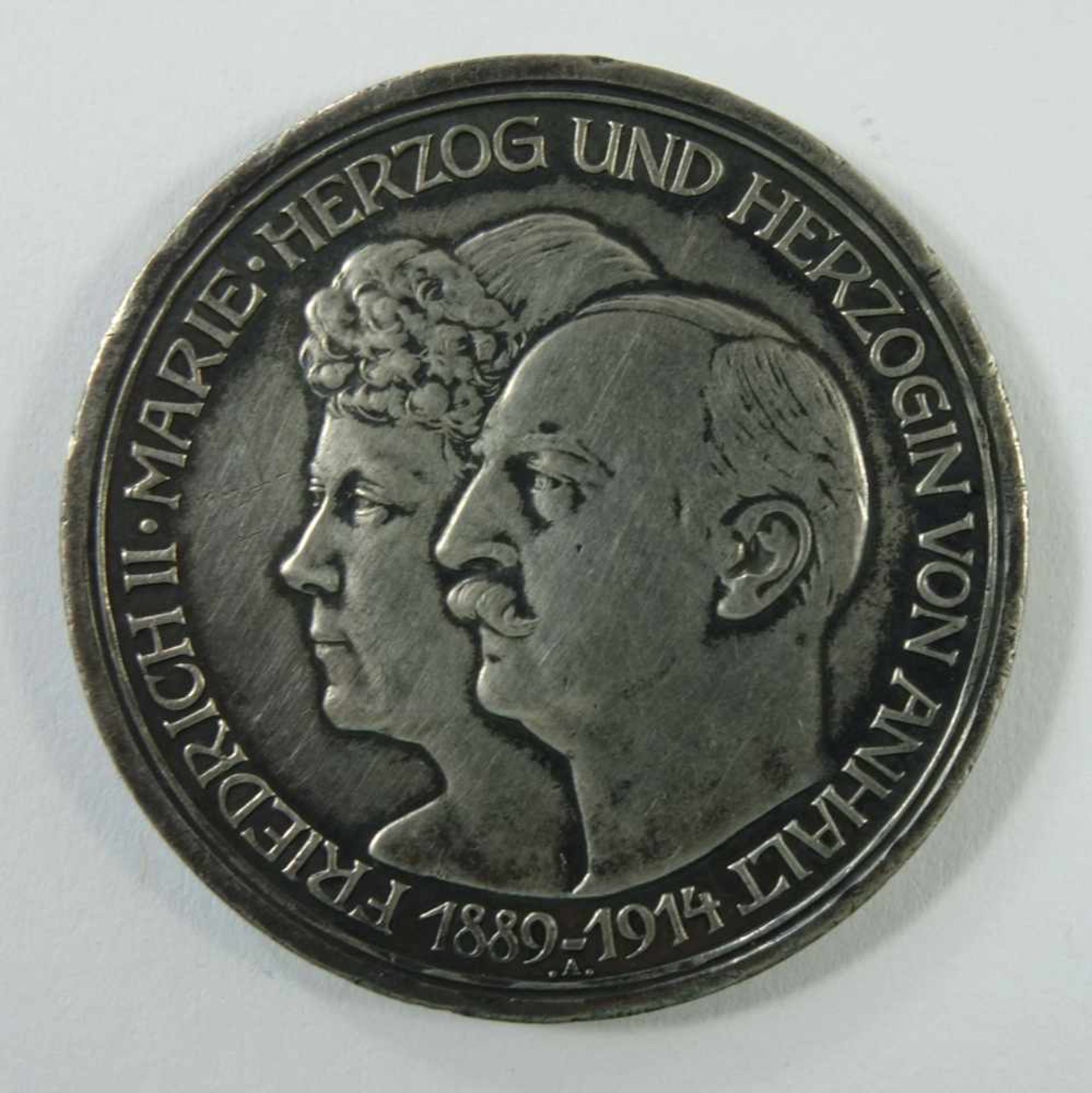 3 Mark 1914, Silberhochzeit des Herzogs, Friedrich II., Dt.Kaiserreich, 900er Ag, Gew.ca.16,64g, ss-