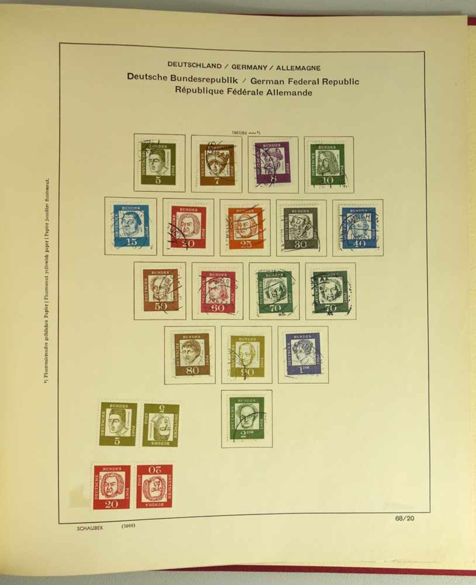 BRD - Briefmarken im Schaubek-Album, 1961 bis 2001, fast vollständig, überw. gestemplet,