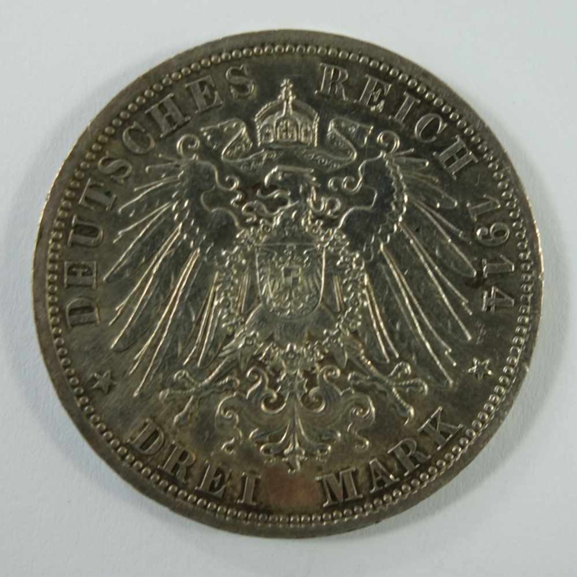 3 Mark 1914, Silberhochzeit des Herzogs, Dt.Kaiserreich, 900er Ag, Gew.ca.16,63g, ss- - -18.00 % - Bild 2 aus 2