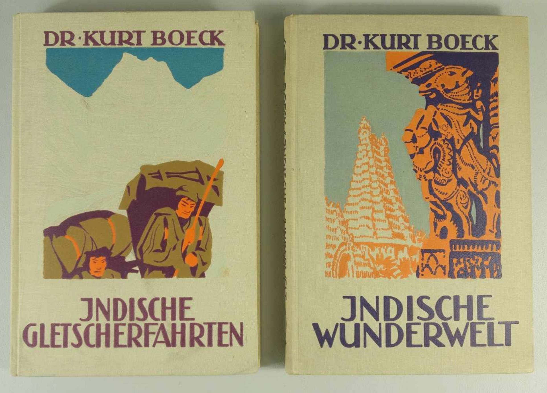 "Indische Gletscherfahrten" und "Indische Wunderwelt", Dr.Kurt Boeck, 20er Jahre, H.Haessel
