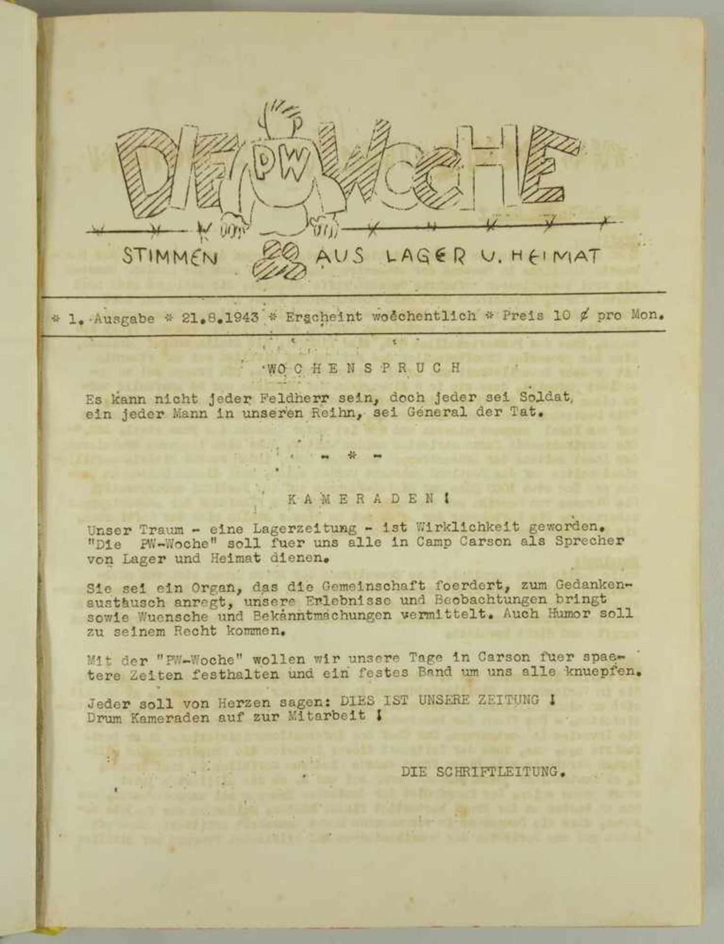 Die PW-Woche - "Stimmen aus Lager und Heimat", 25 gebundene Kriegsgefangenenzeitungen aus dem Camp - Bild 3 aus 4