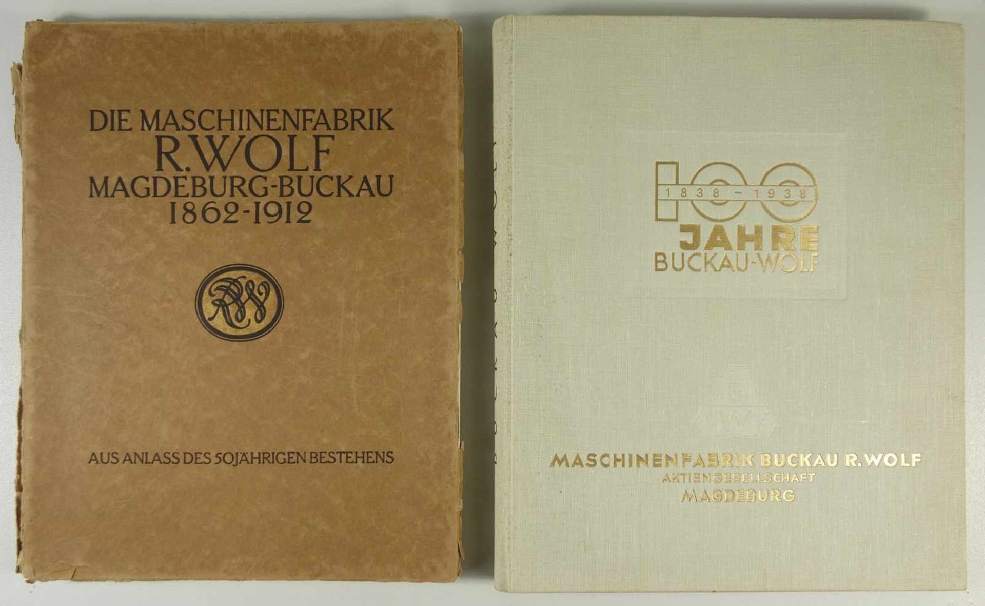 2 Bücher: Maschinenfabrik R.Wolf, Magdeburg - Buckau, 1* zum Anlass des 50jährigen Bestehens 1862-