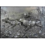 Oskar Pflug (1858 - 1937), Metallrelief, Zinkguss, Hirschpaar, u. re. sign.: OPflug. fei, Maße: 28 x