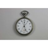 Herrentaschenuhr, Glashütte, Glas fehlt, Werk läuft an, D.: 5 cm, gesamtgewicht: ca. 92,3 gr..