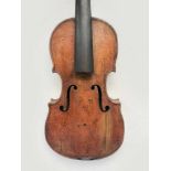 1/2 Violine, Italien, 18. Jh., reparaturbedürftig, L.:43 cm, unbespannt.